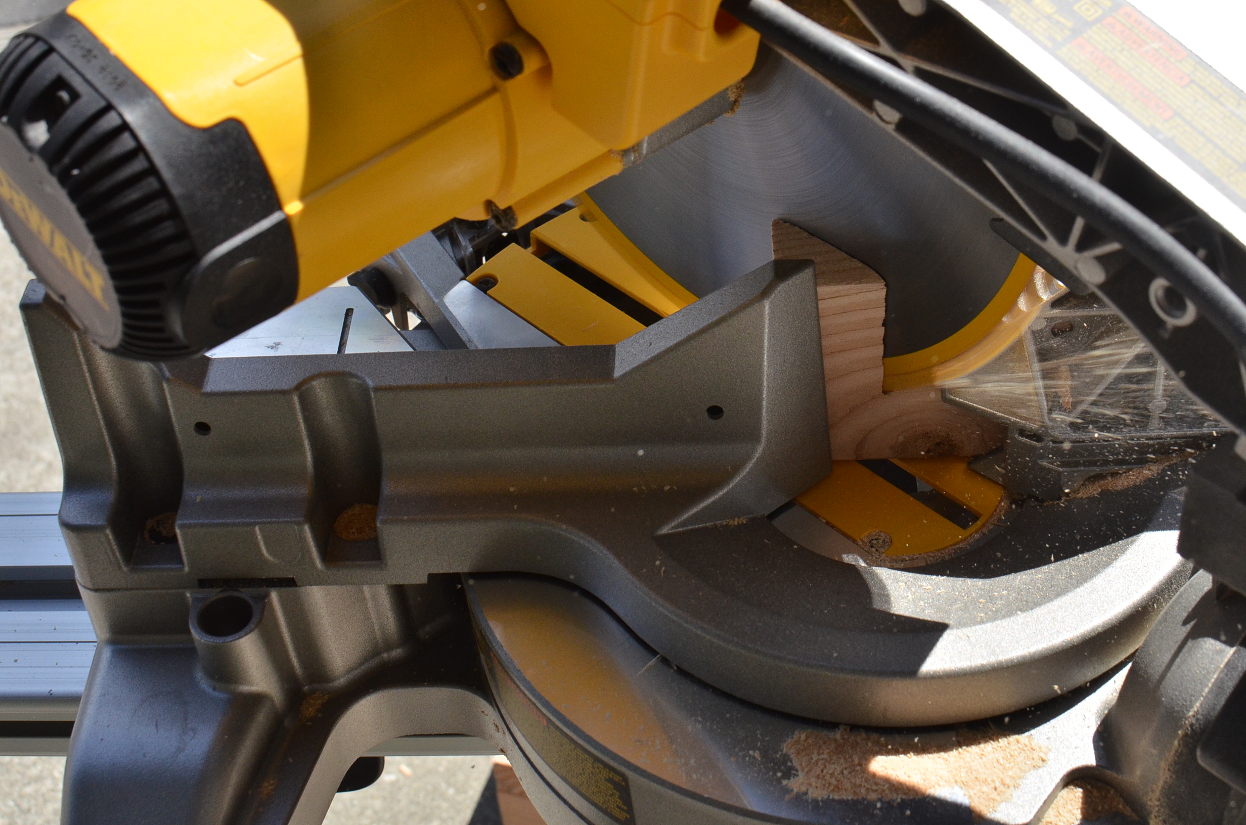 Making a 45 degree miter cut.
