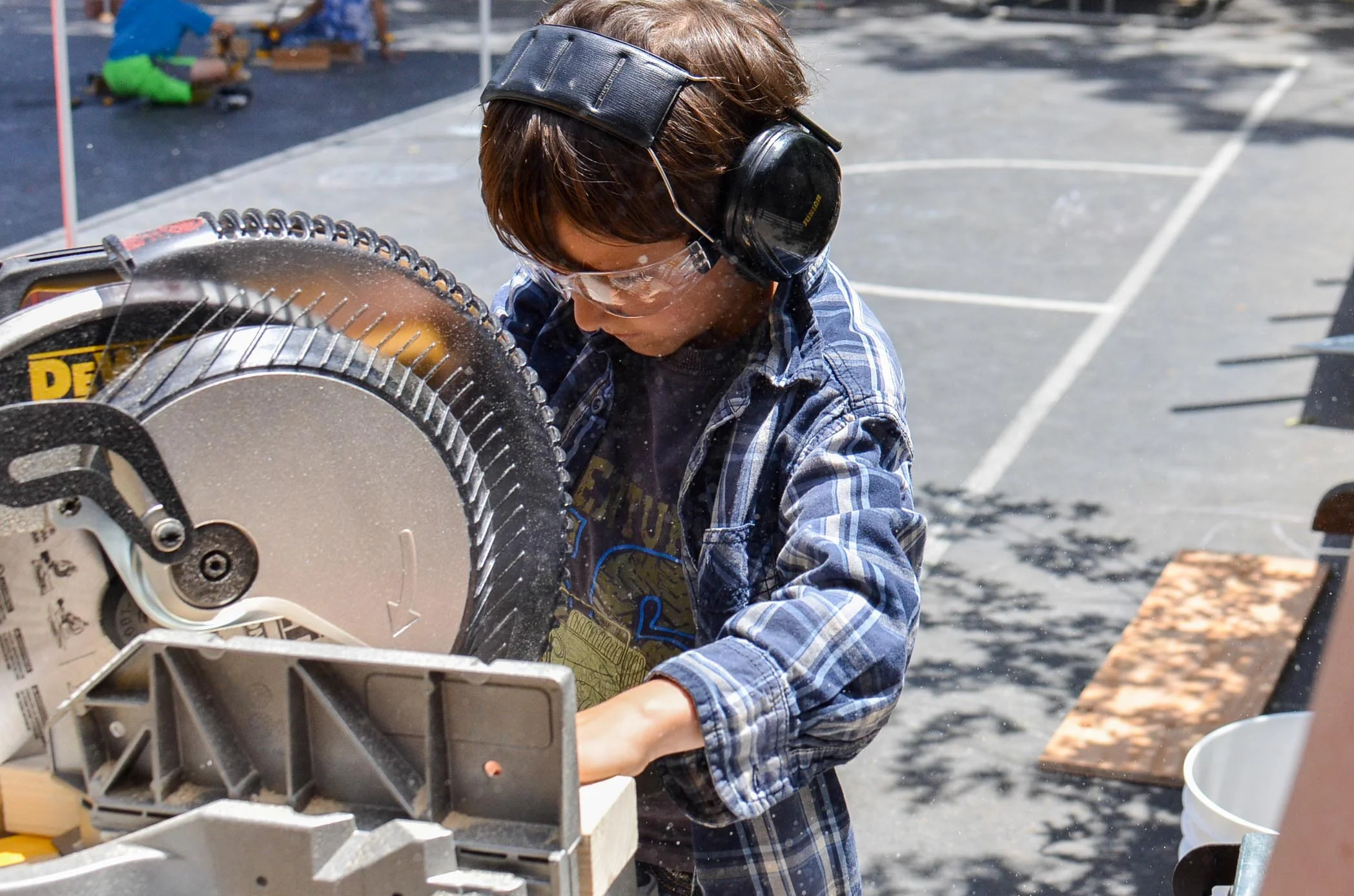 Griffins steps right up to the chop saw. 
