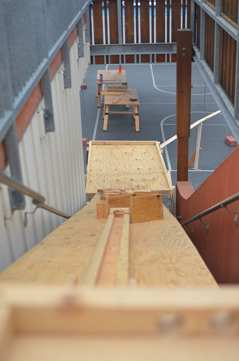 The view from the top of our marble run.