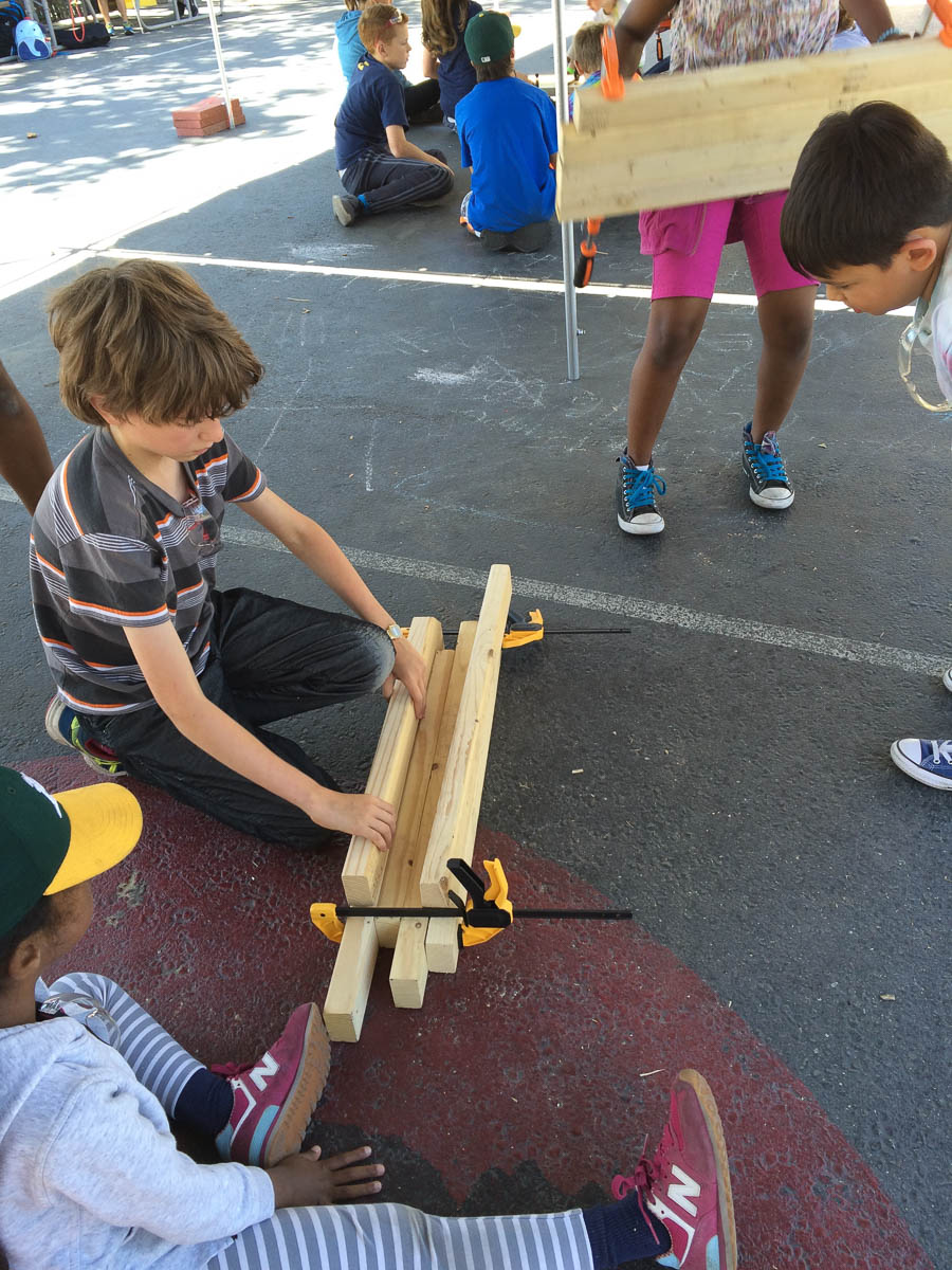 Cam and Zara have created a strong join using only clamps.