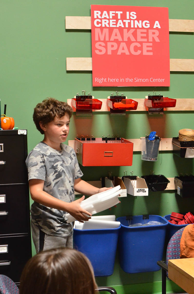Zach finds suitable materials to show how his idea would work