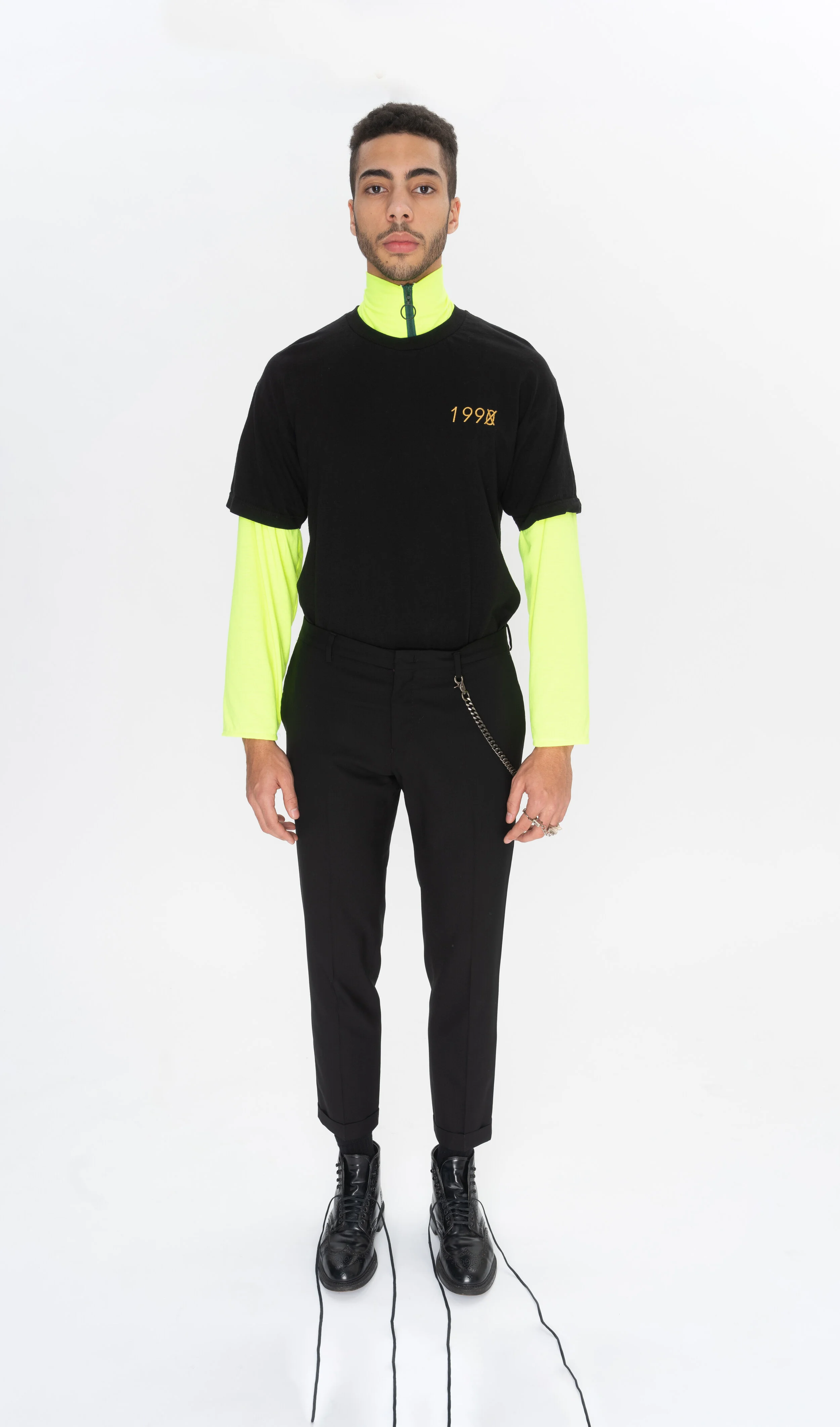 NEON GREEN TURTLENECK SHIRT