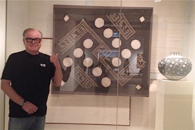 George with Prehistoric Textile and Pottery Jar | Circa: 1200 A.D.