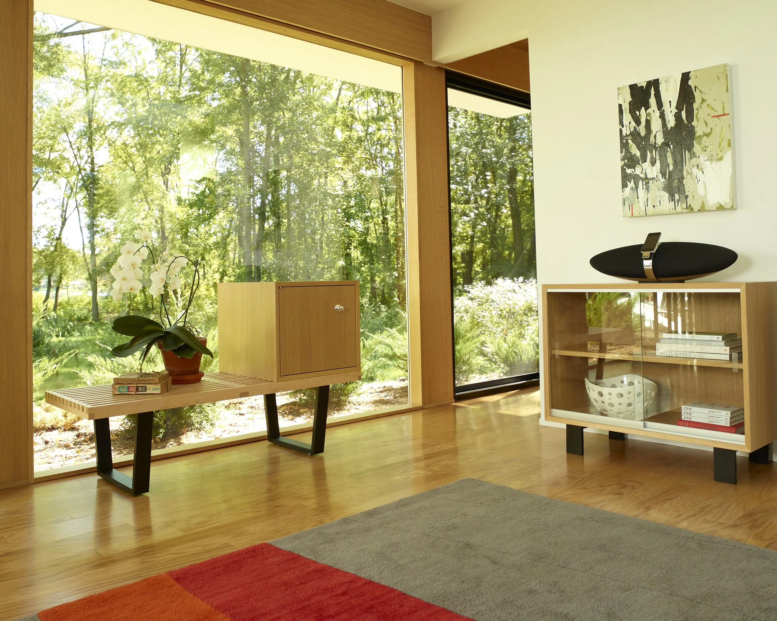 Name : Nelson™ platform bench with wood base / Designer : George Nelson