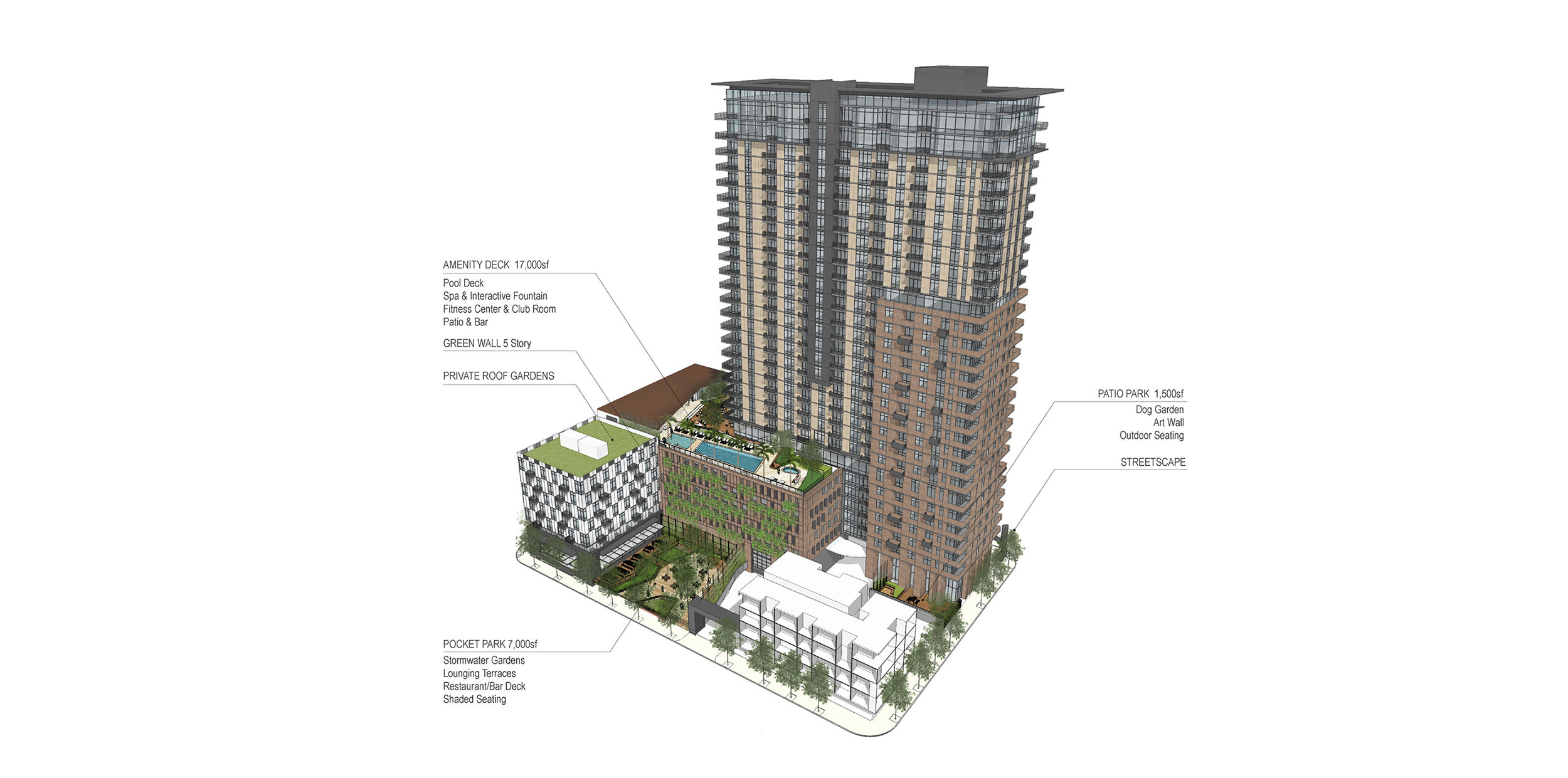 Petersen Studio is currently working with architect Carrier Johnson to finalize Construction Documents for the high-profile Streetlights Residential Tower project in downtown San Diego’s Makers Quarter District. Architectural scope includes a