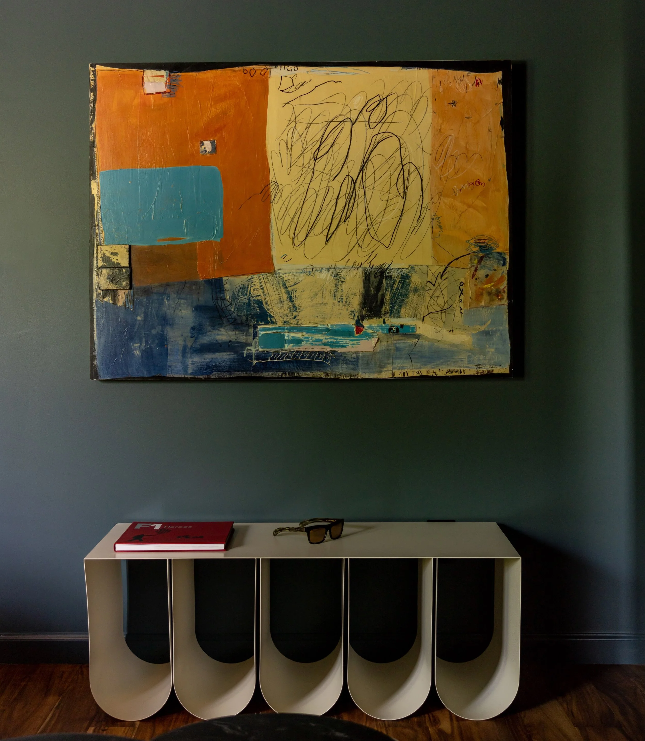 Art.

It does the heavy lifting. 

Having this stunning work by @drydenteri in our clients home makes the room complete. 🟢

She sparks conversation, connects communities, finds common ground and stimulates the mind in contemplative ways. 🔵

That&rs