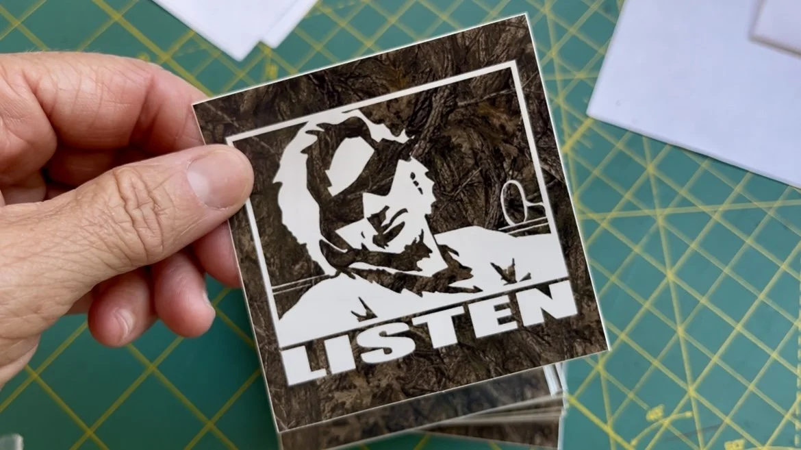 LISTEN Logo Camo Sticker