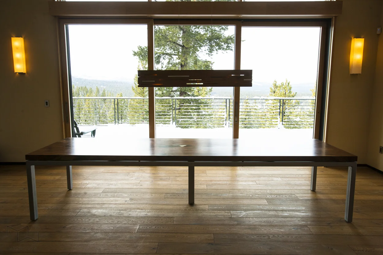 Custom Dining Table Modern Walnut Slab