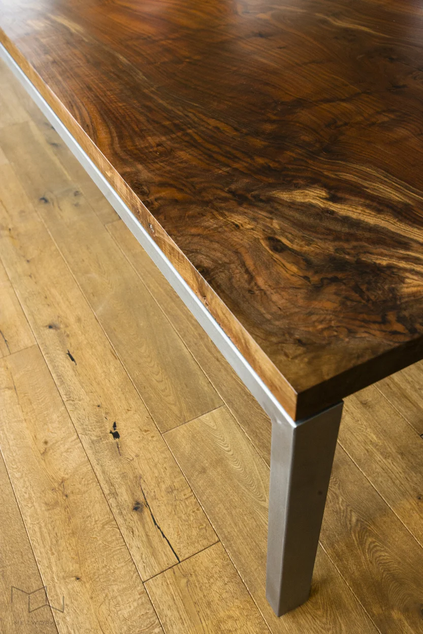 Custom Dining Table Modern Walnut Slab