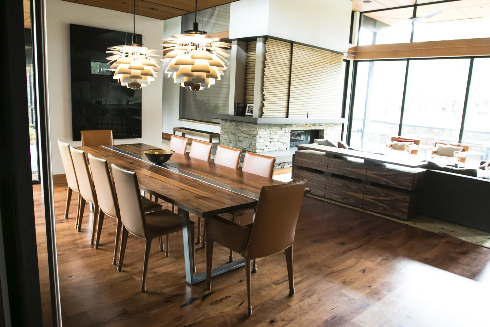 Custom Dining Table Wood and Steel