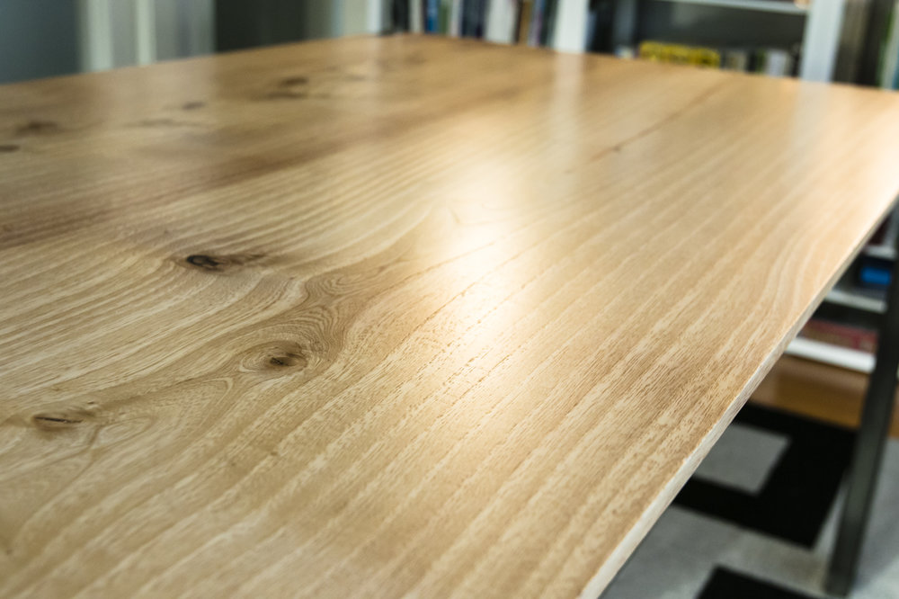 Hudson Ash Dining Table Beveled Edge Profile Steel Frame Mez Works Furniture Lake Tahoe And Sf Bay Area Hudson Ash Dining Table Beveled, Ash Dining Table