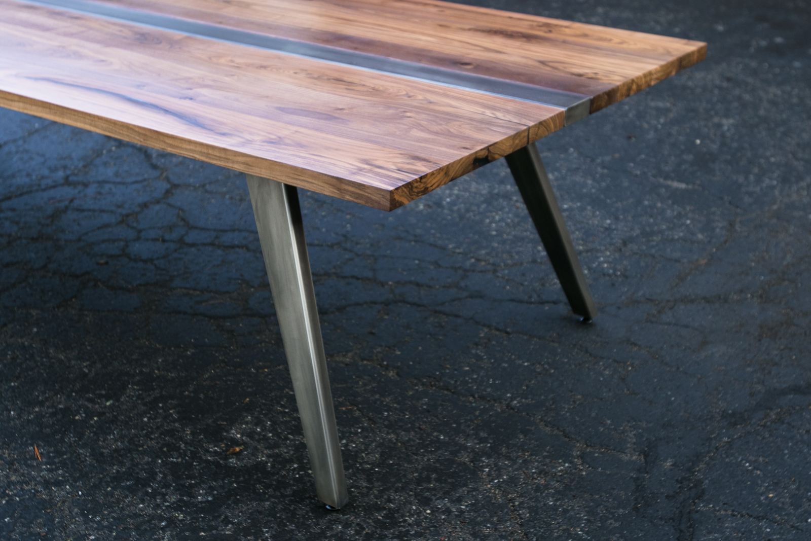 Custom Dining Table Mid Century Modern Steel Base