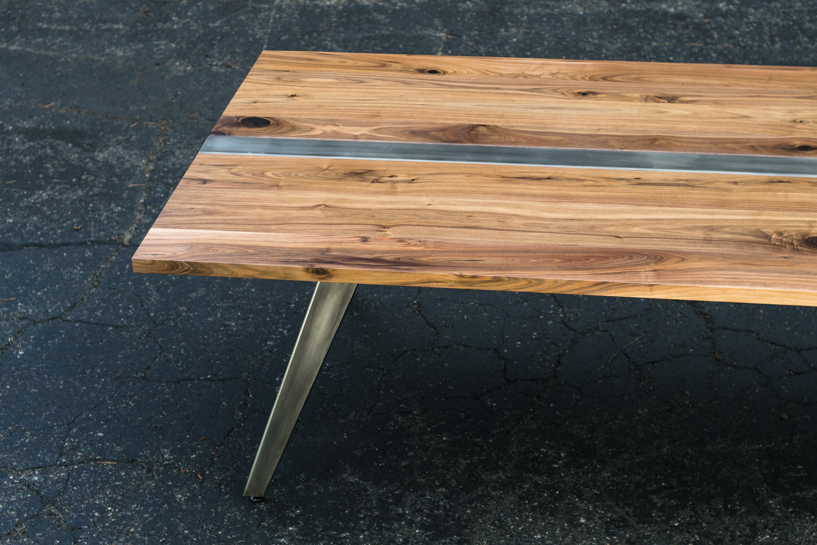 Custom Dining Table Mid Century Modern Steel Base
