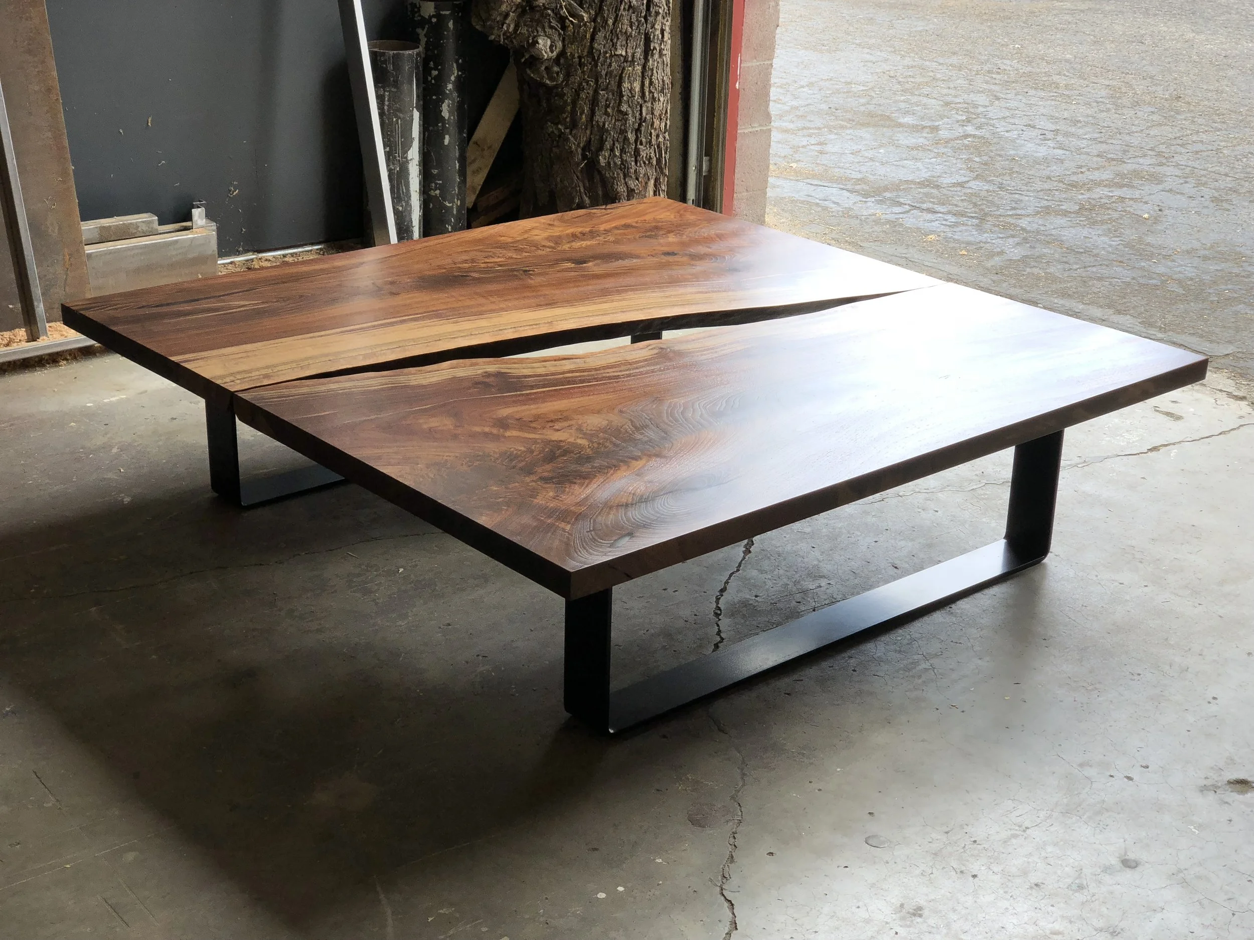 live edge slab coffee table
