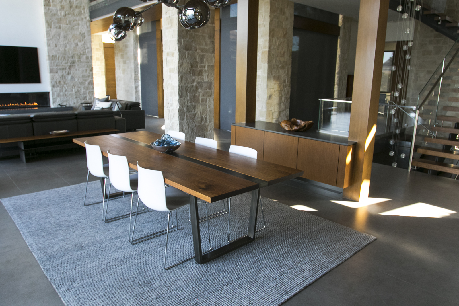 Custom Dining Table Wood and Steel