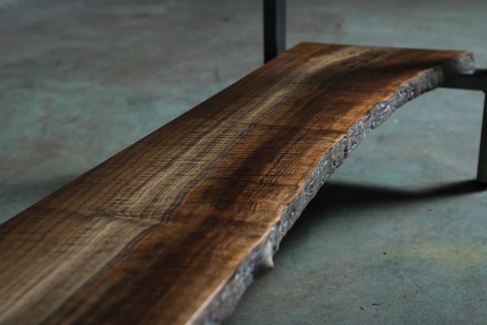 'Woodridge' Live Edge Walnut Console Table // "Waterfall" Sides and