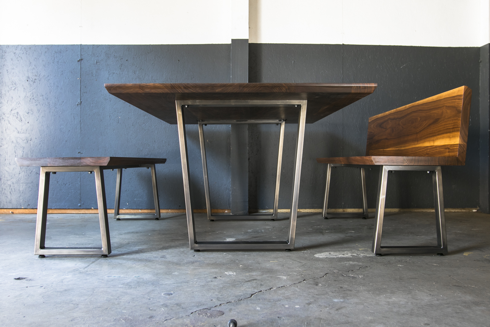 Custom Dining Table and Bench Set