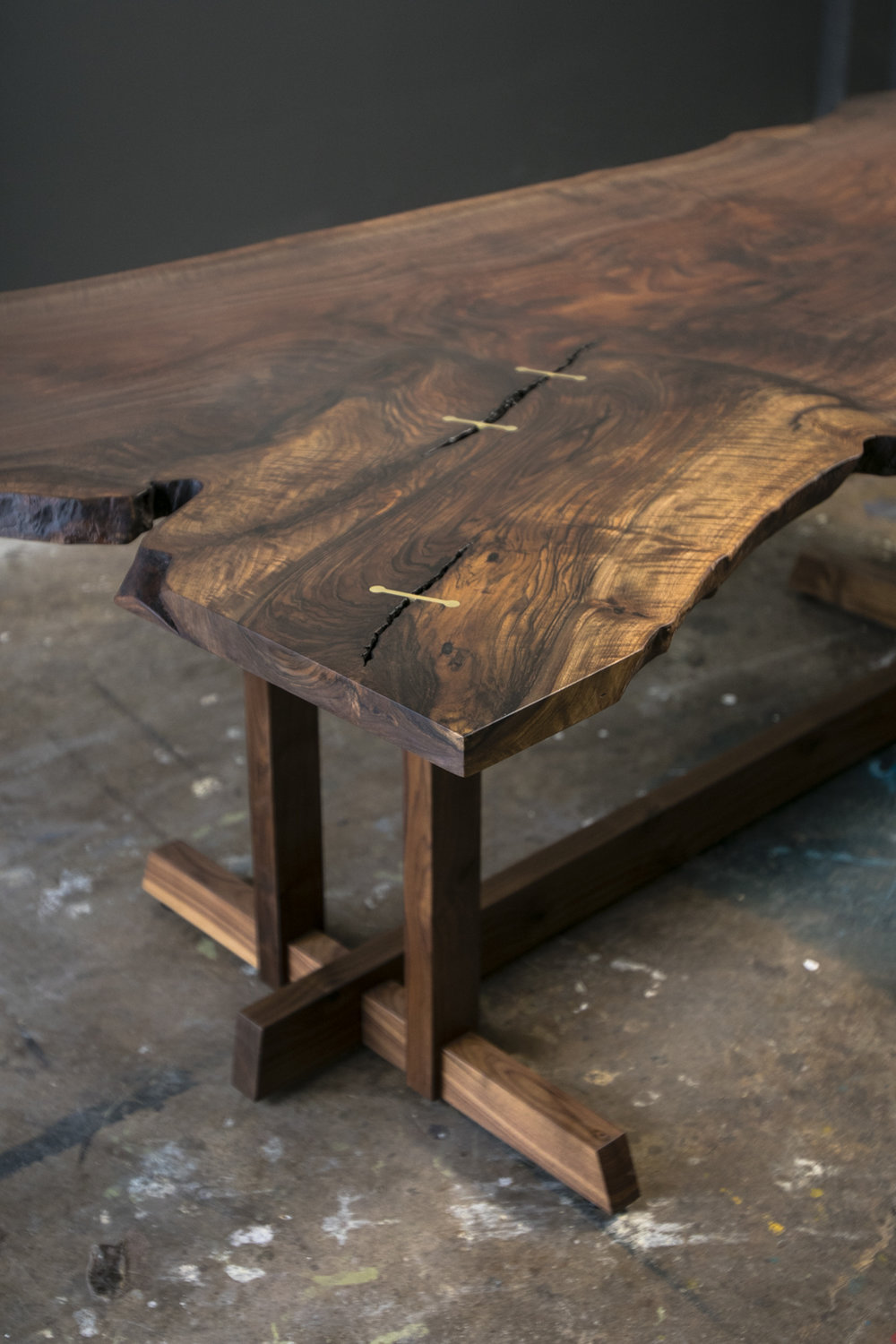 Custom solid wood table tops - live edge slab tables