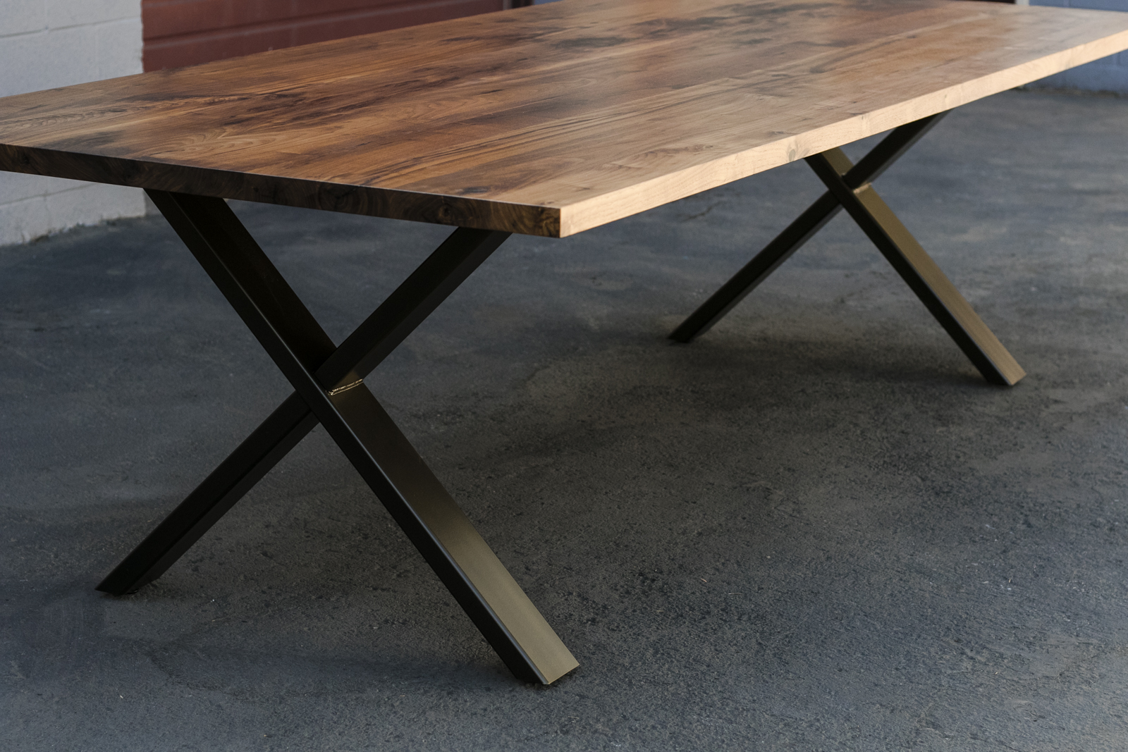 custom dining table with x legs