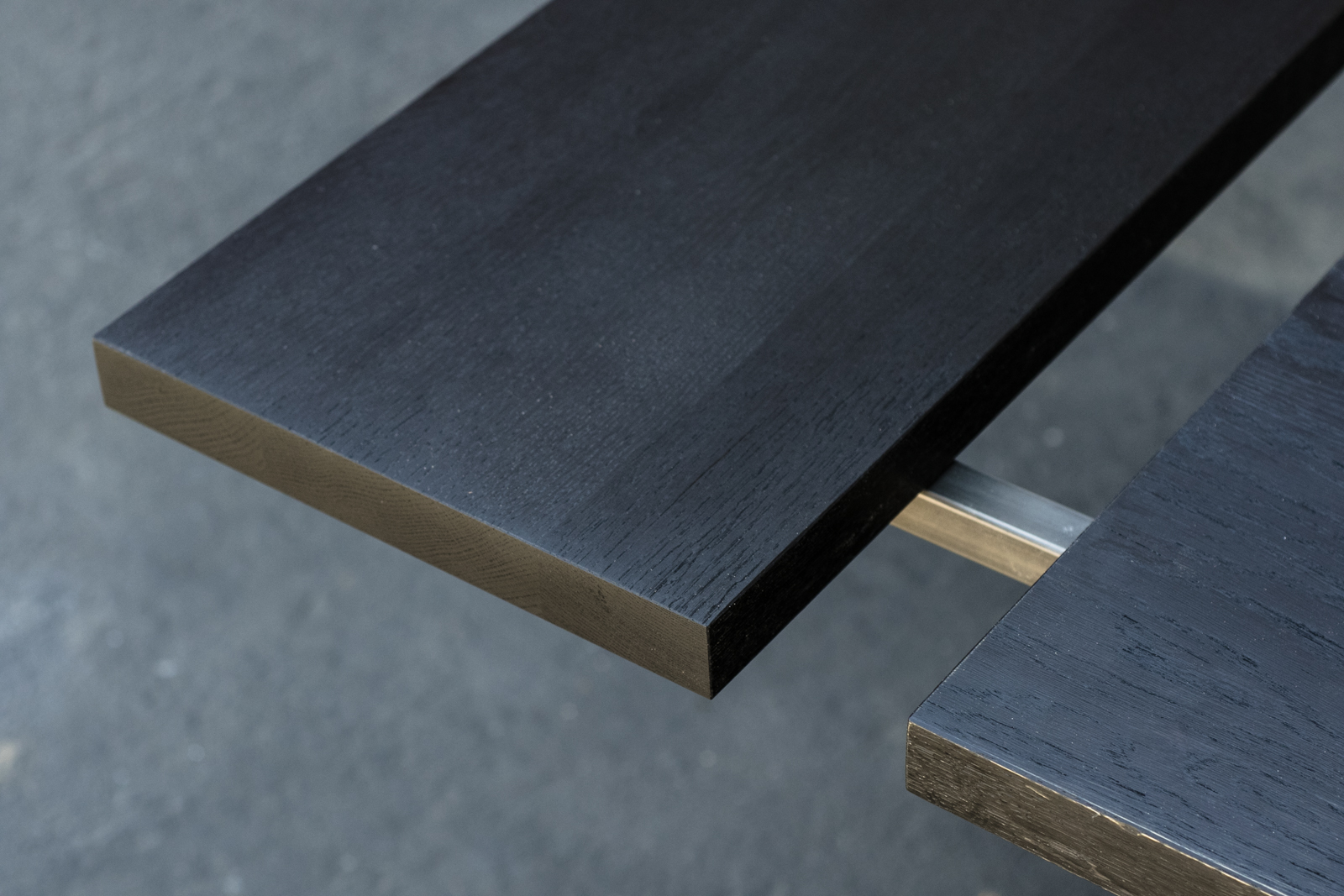 Custom Expandable Ebonized Dining Table X Legs