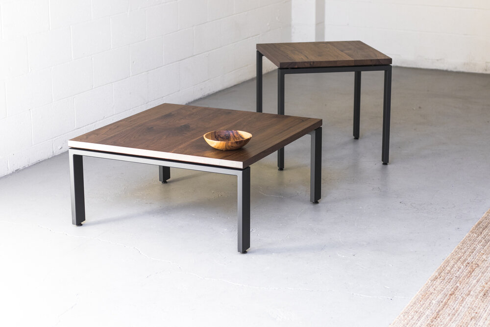 Lookout Collection Coffee Table Or End Walnut Floating Tabletop Steel Base Mez Works Furniture Lake Tahoe And Sf Bay Area Lookout Collection Coffee Table Or, Floating Wood Coffee Table