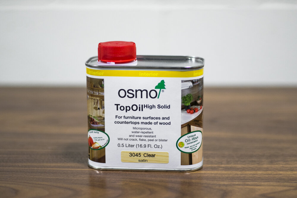 Osmo® Top 3045 // For Furniture Surfaces & Countertops Made of Wood // Clear-Satin - Mez Works Furniture | Lake Tahoe and SF Bay Area