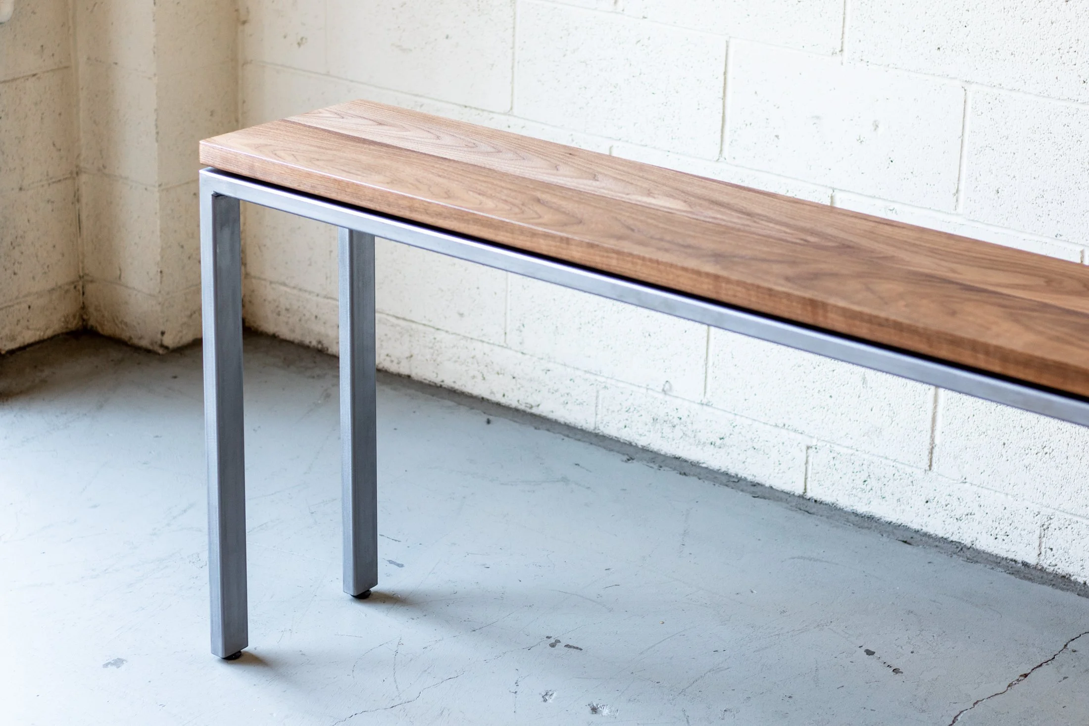 'LOOKOUT' Floating Console Table // Steel Base Mez Works Furniture