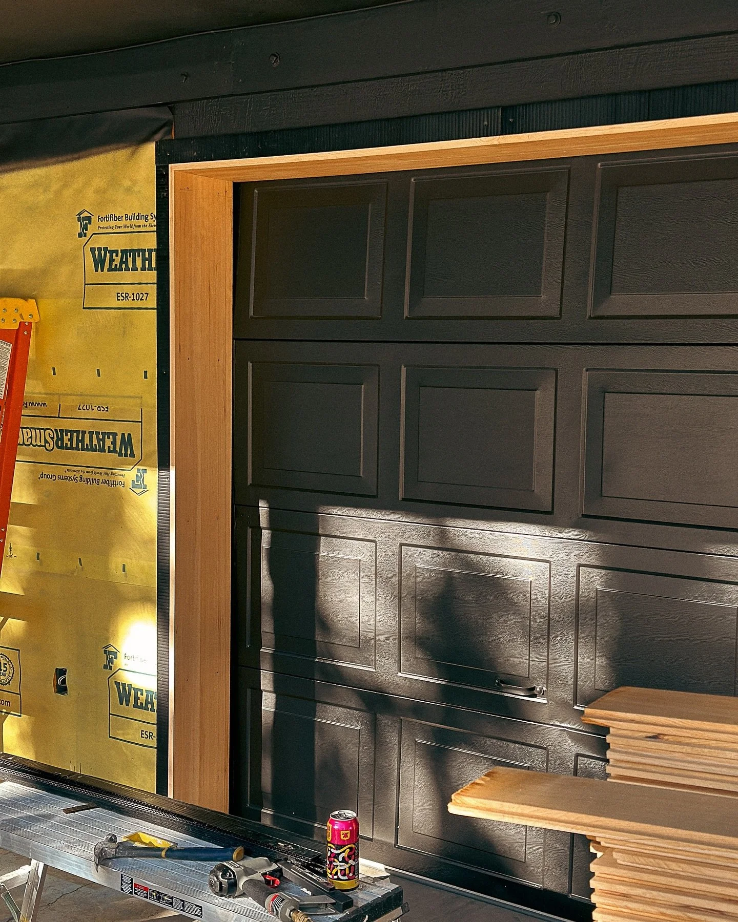 Garage door refresh! With all the extra daylight, it&rsquo;s been great to wrench on the house after work, but it leaves little energy in the fuel tank.

Milled and glued up some VG Hemlock panels for a mitered garage door jamb that will have a triml