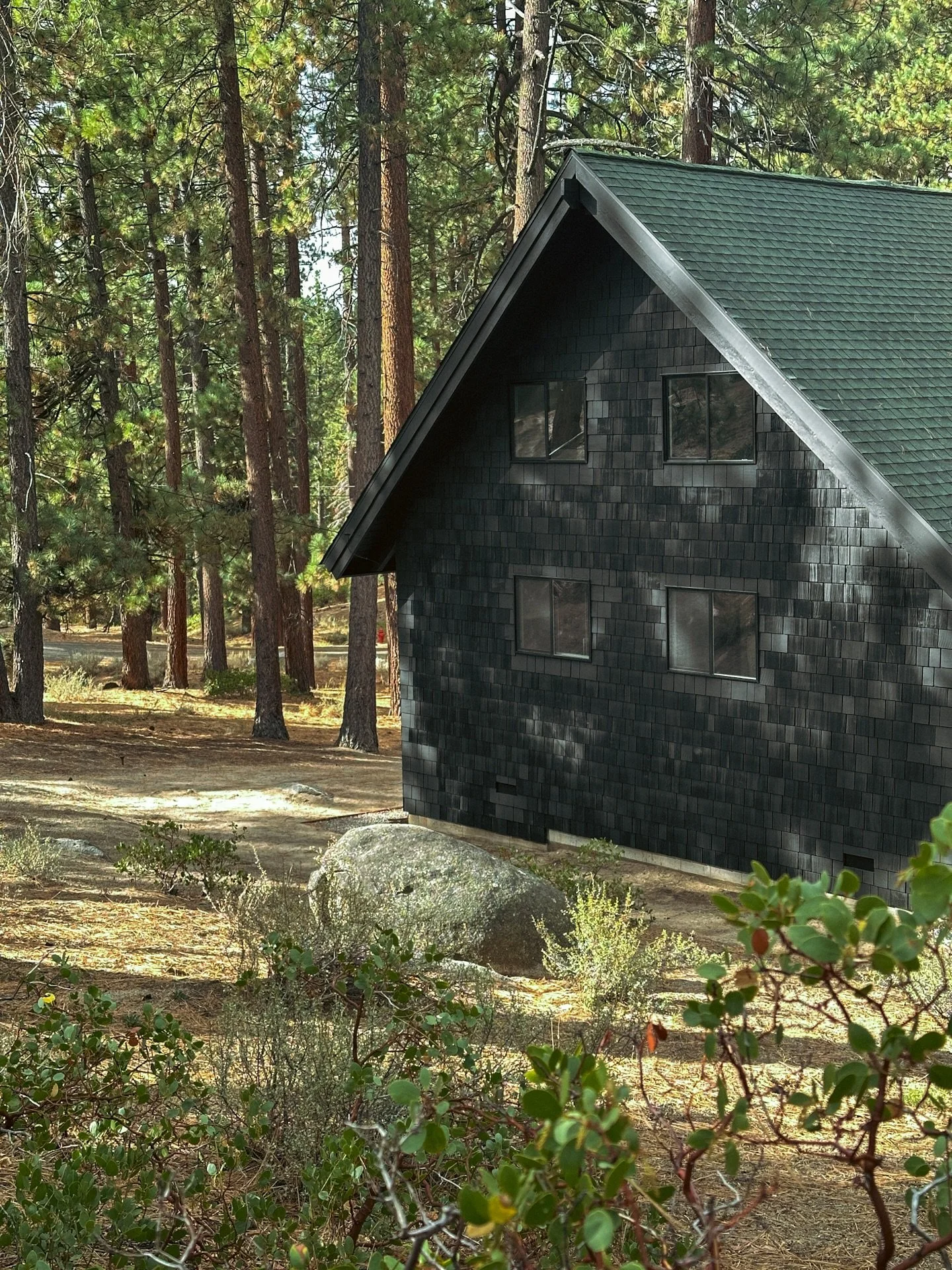 Faux sugi ban. Wabi-sabi. Perfectly imperfect. 

What if we kept the shingles and went trimless?

The original cedar shingles had seen better days. Cupped, blackened, and worn from 50 years of UV. After installing new windows, replacing it all was ou