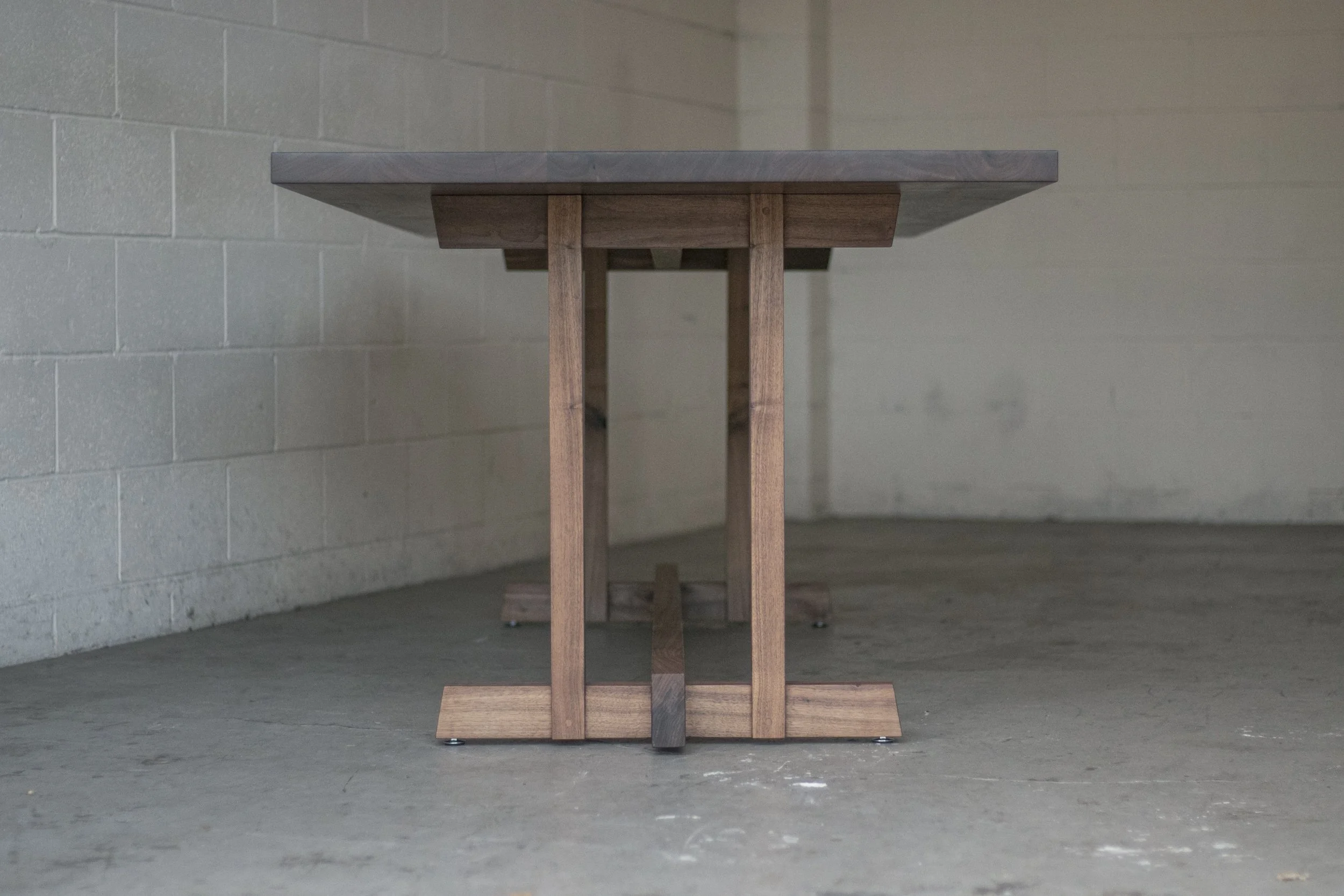 'FRAMEWORK' Walnut Dining Table // Japanese Style Trestle Solid Wood Base