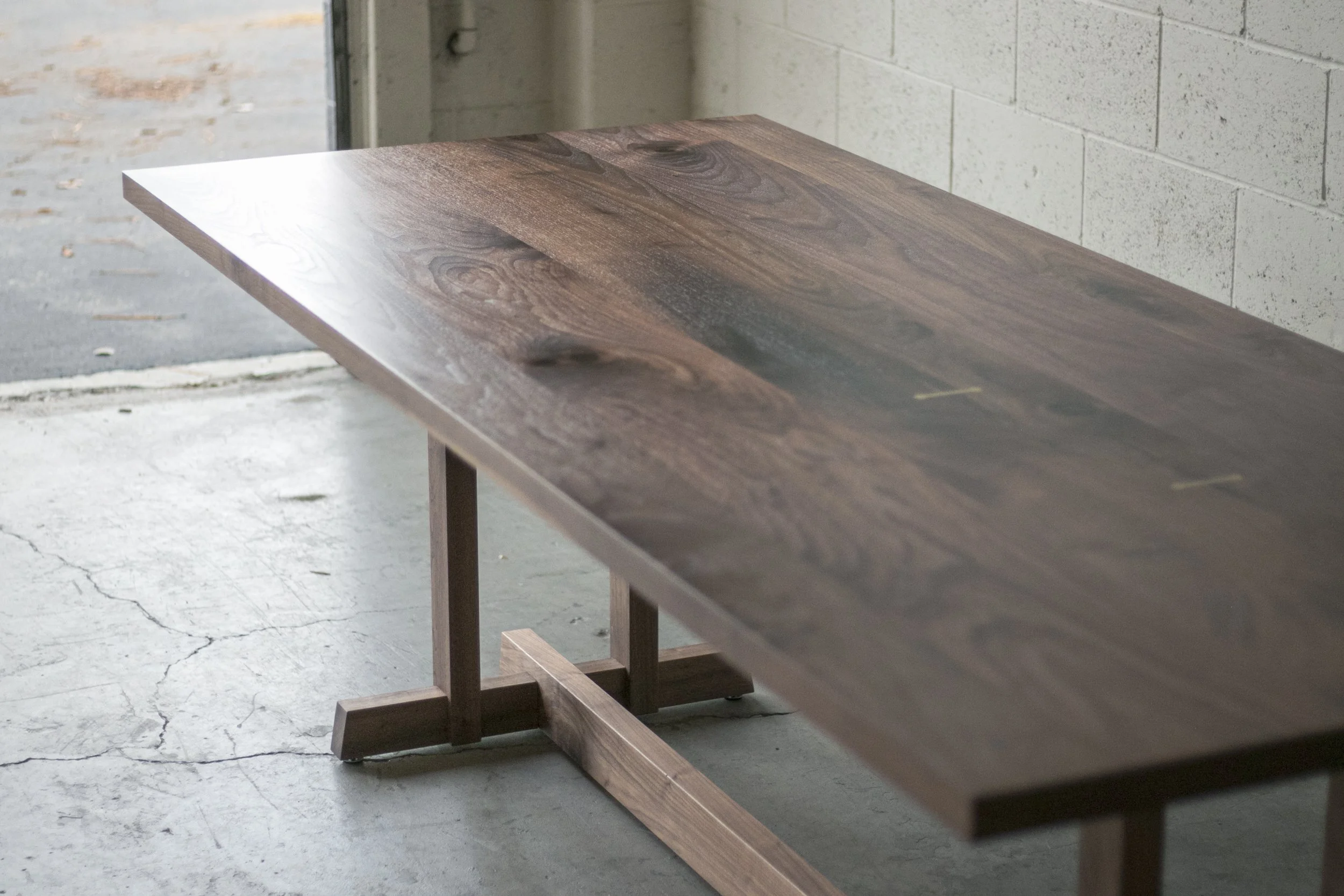 'FRAMEWORK' Walnut Dining Table // Japanese Style Trestle Solid Wood Base