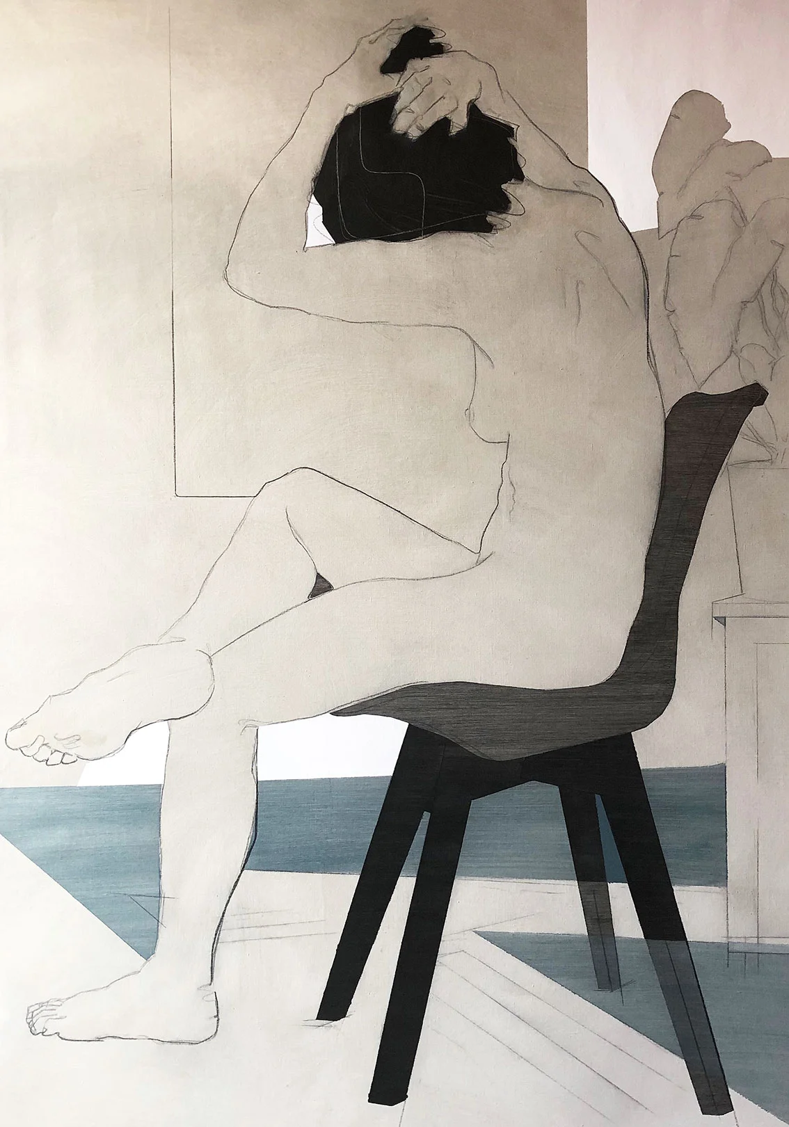 NEREID - 120 x 165 cm In Greek mythology, the Nereids are sea nymphs (female spirits of sea waters), the 50 daughters of Nereus and Doris. They often accompany Poseidon, the god of the sea, and can be friendly and helpful to sailors, like the Argonauts in their search for the Golden Fleece. They symbolise everything that is beautiful and kind about the sea. Likewise, one of the moons of the planet Neptune, is named after the Nereids.