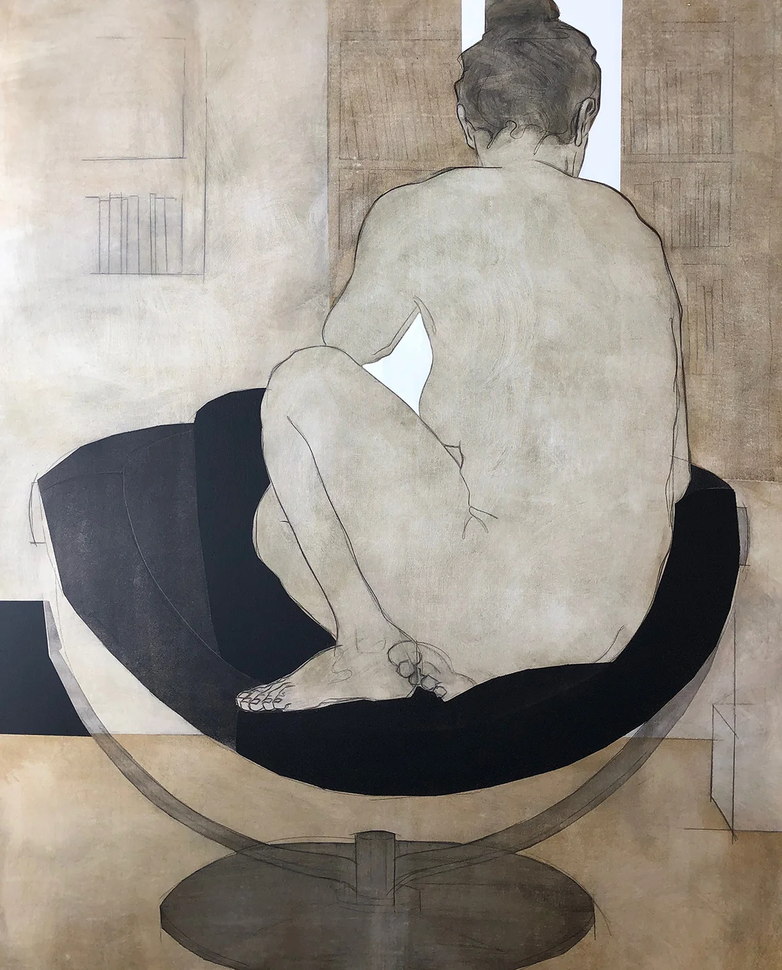 THEMIS - 126 x 160 cm Themis is an ancient Greek Titaness. She is described as "the Lady of good counsel", and is the personification of divine order, fairness, law, natural law, and custom. Her symbols are the Scales of Justice, tools used to remain balanced and pragmatic. Themis means "divine law" rather than human ordinance, literally "that which is put in place", from the Greek verb títhēmi , meaning "to put". The personification of abstract concepts is characteristic of the Greeks. The ability of the goddess Themis to foresee the future enabled her to become one of the Oracles of Delphi, which in turn led to her establishment as the goddess of divine justice. Some classical representations of Themis showed her holding a sword, believed to represent her ability to cut fact from fiction; to her there was no middle ground.