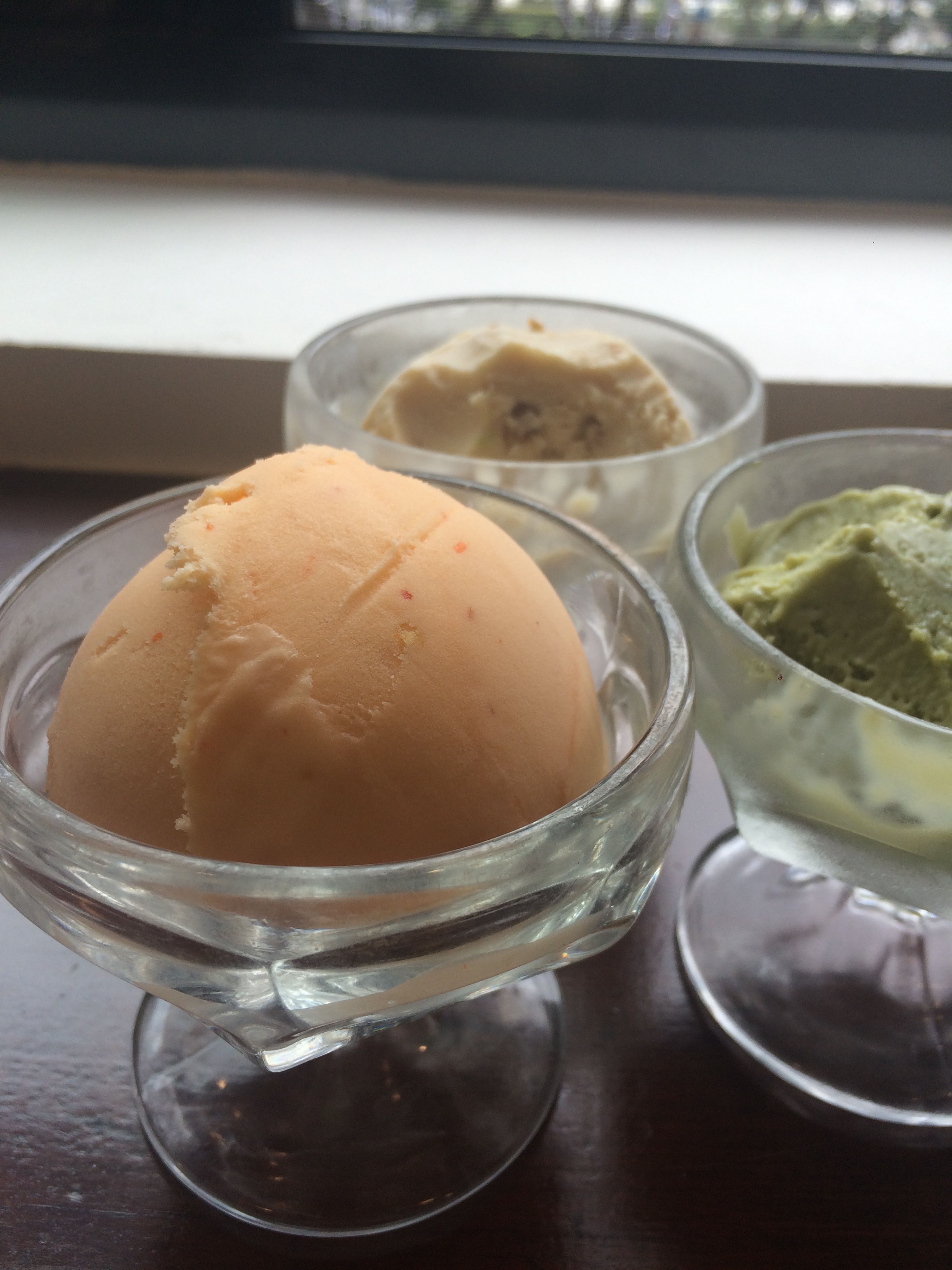Basil, Sesame Oil Chicken and Chili Ice Cream from Snow King in Taipei