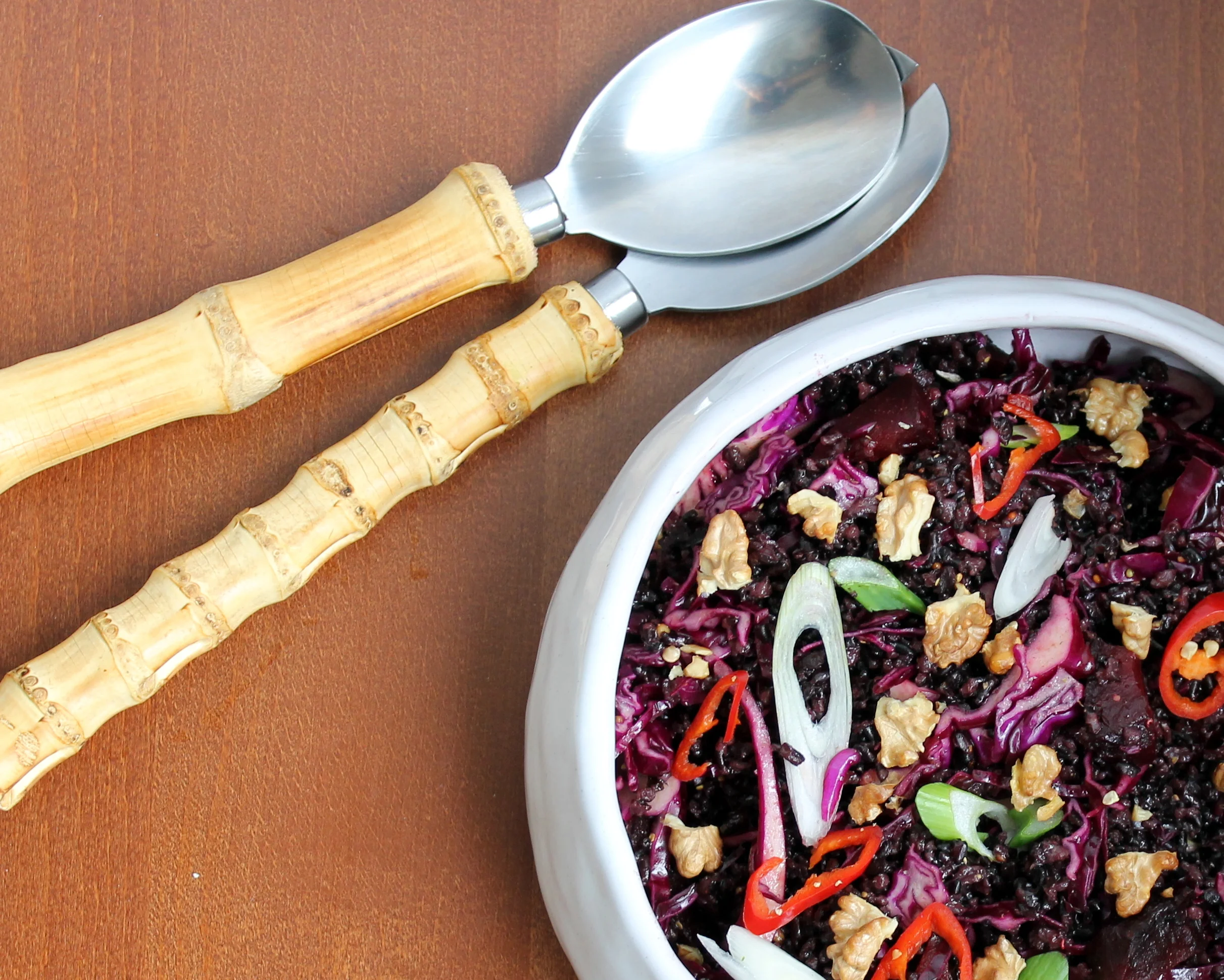 Roasted Beet and Black Rice Salad + Managing Stress