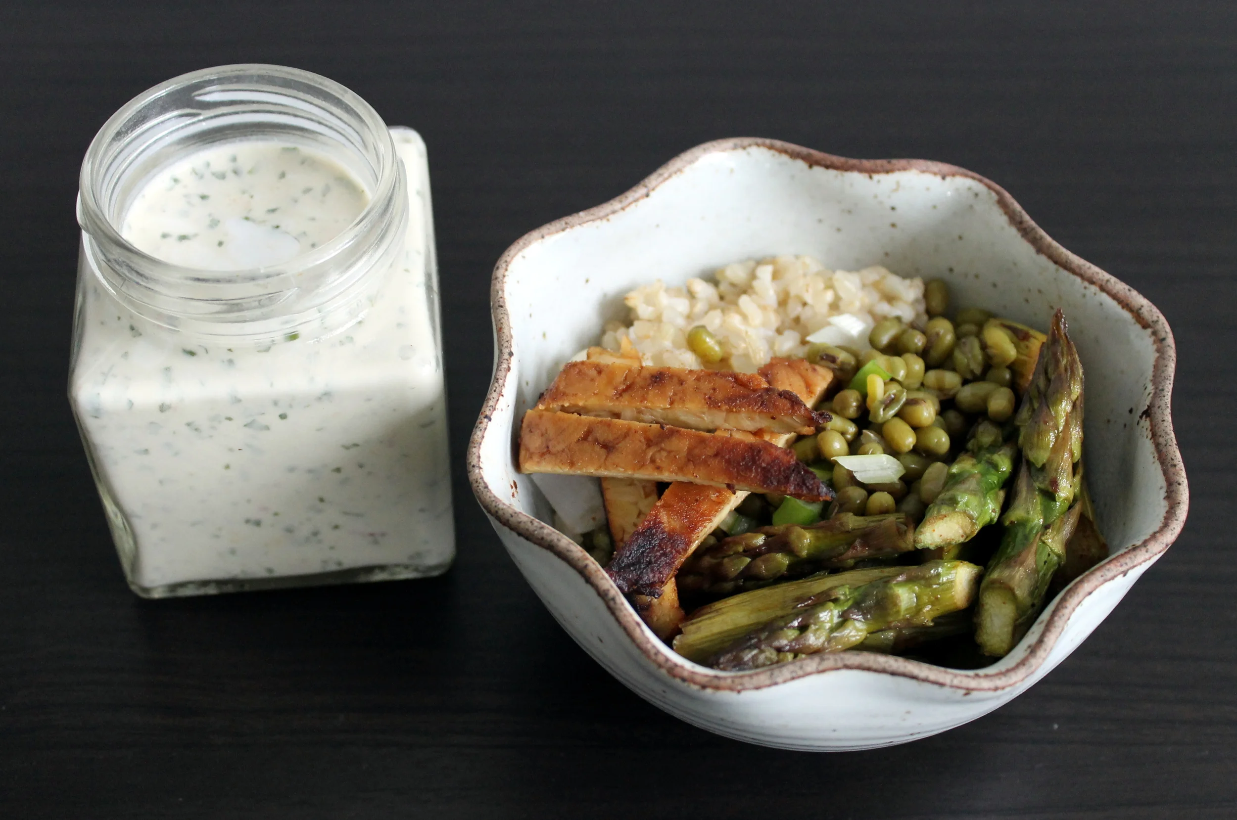 Maple-Chipotle Tempeh and Asparagus with Coconut-Lime Sauce