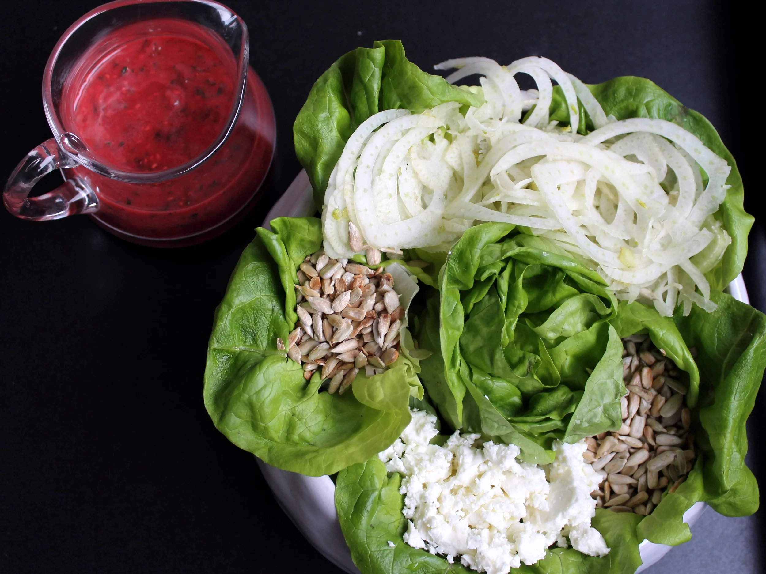 Simple Green Salad with Raspberry Vinaigrette