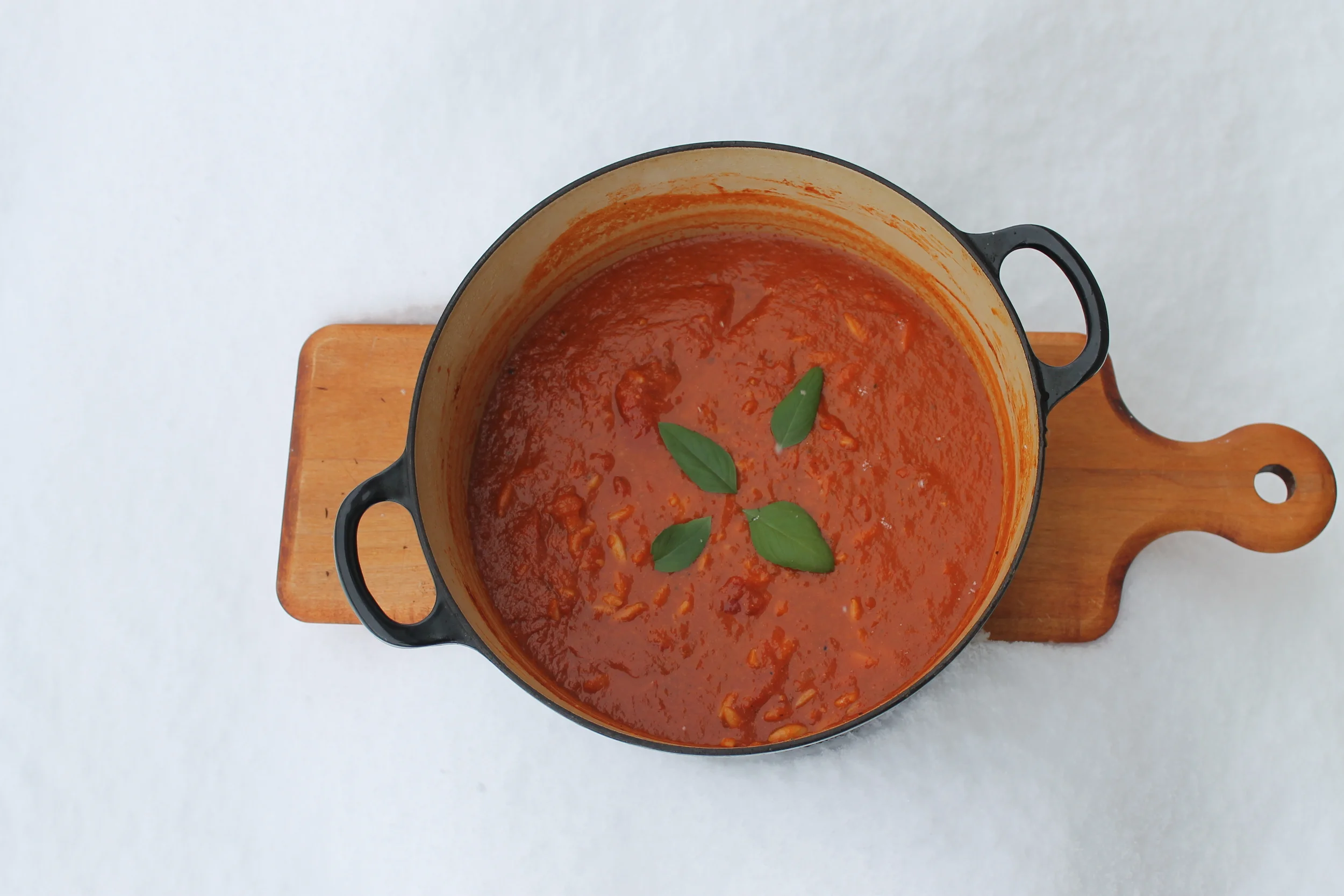 Simple Tomato Soup with Orzo