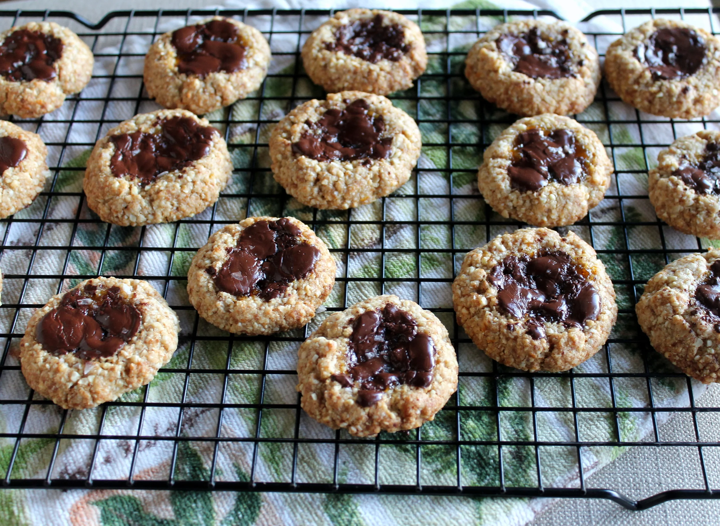 Chocolate Apricot Thumbprint Cookies