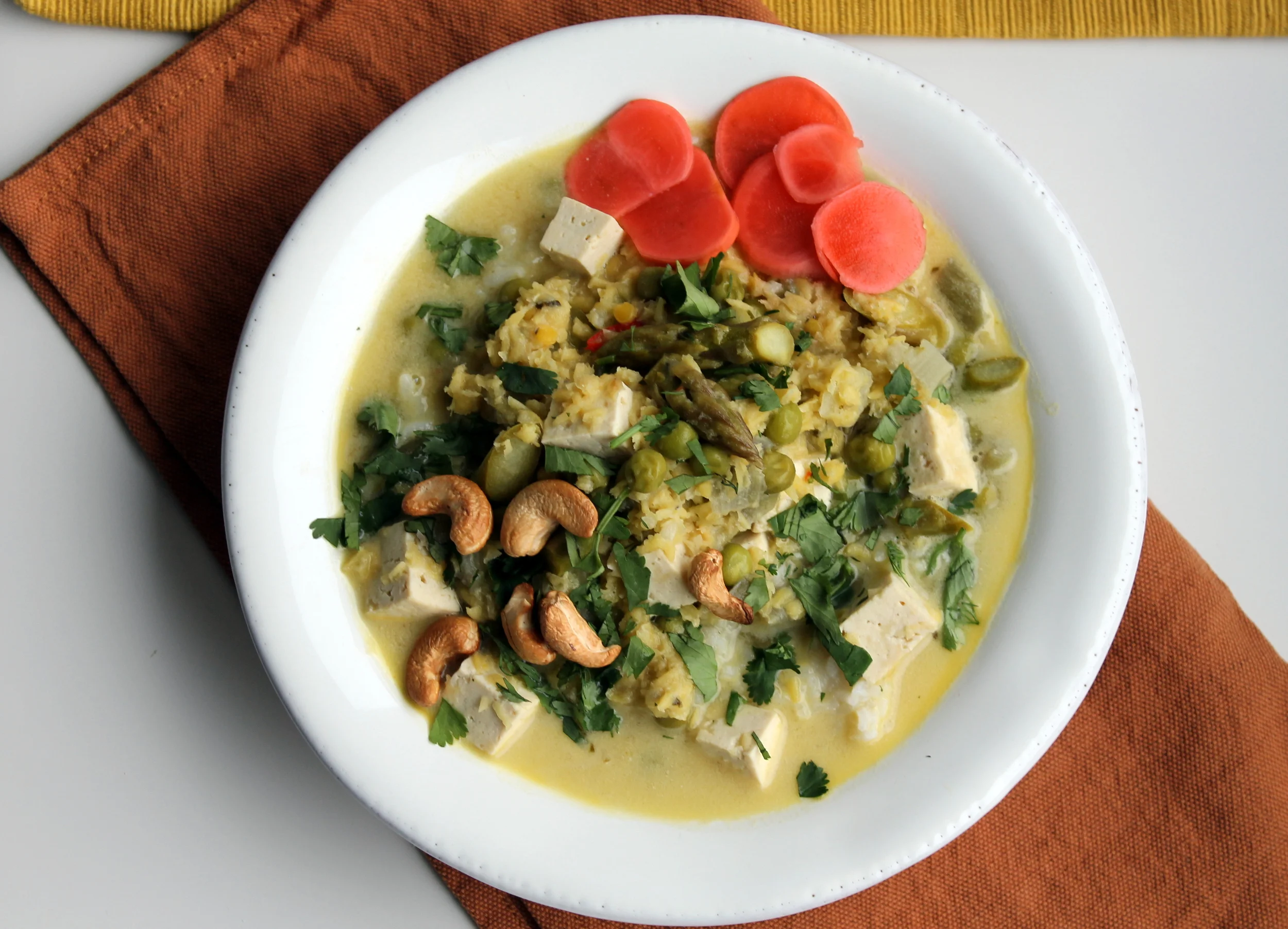 A Spring Lentil Curry with Quick Pickled Radishes