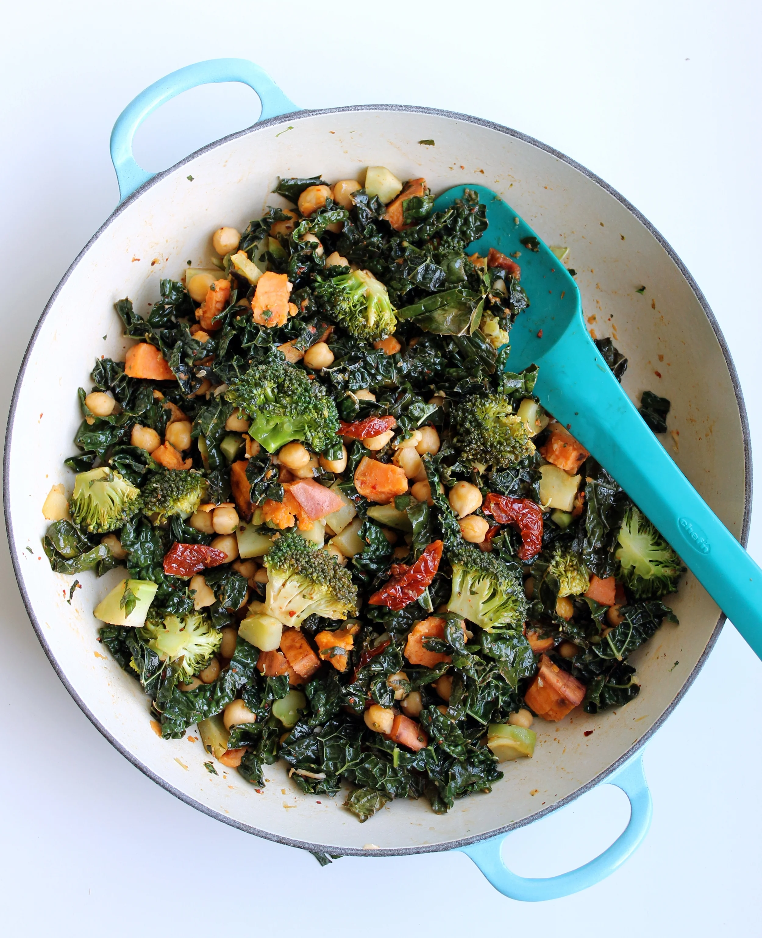 Broccoli, Kale, and Chickpea Stir-Fry