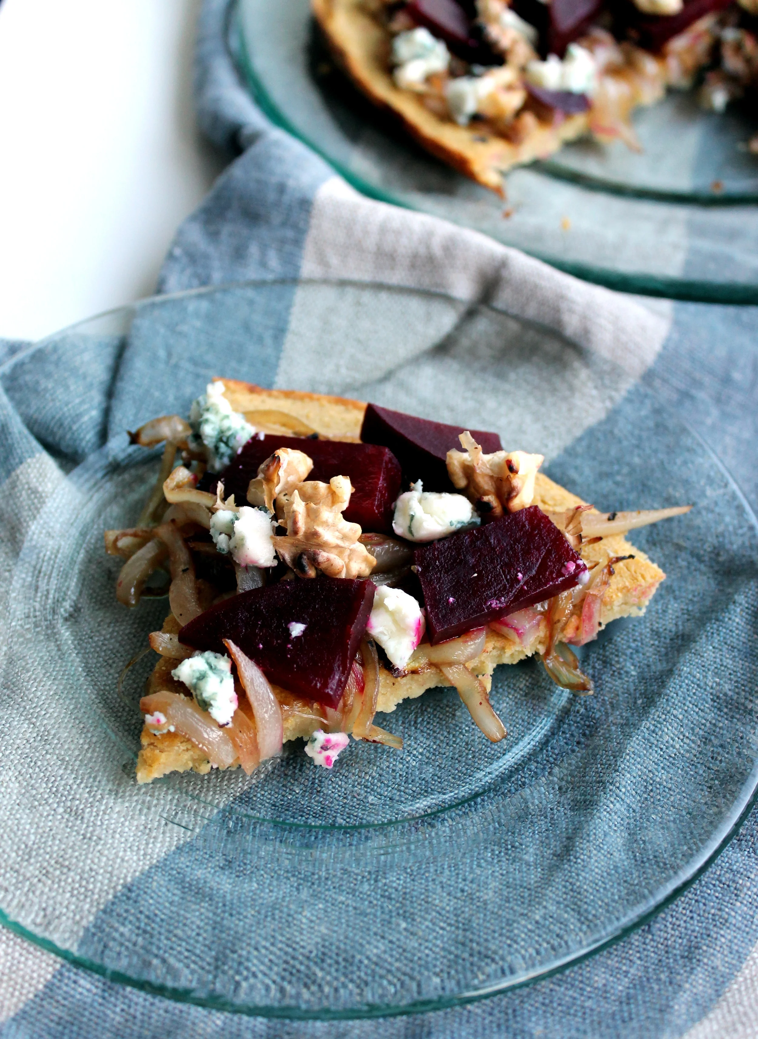 Caramelized Onion Pizza with Beets and Blue Cheese