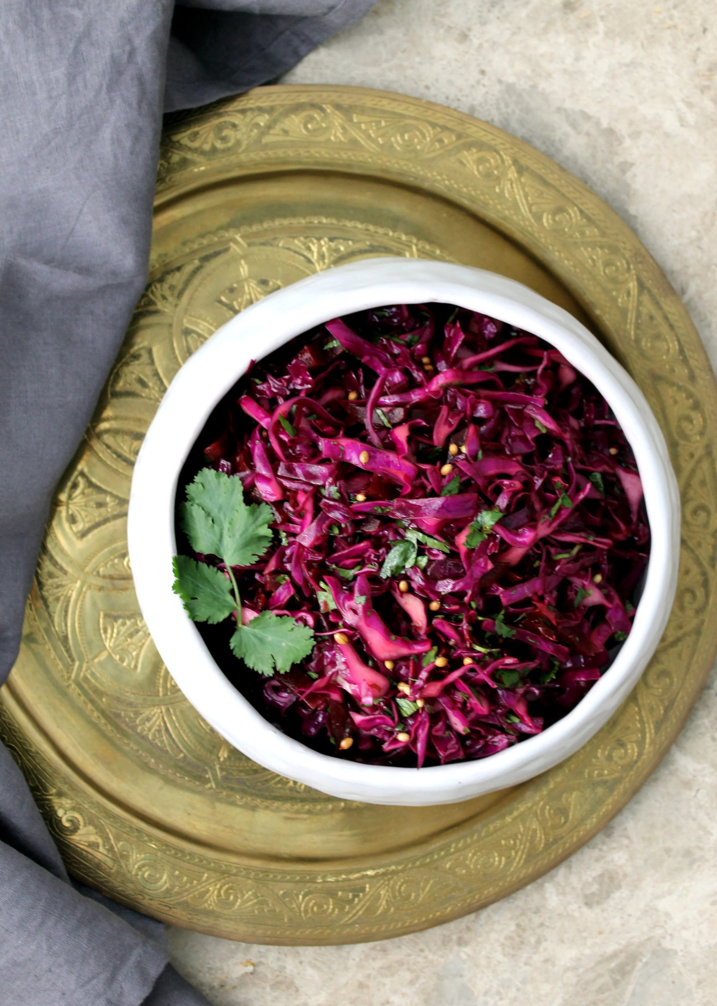 Massaged Purple Cabbage &amp; Coriander Seed Salad