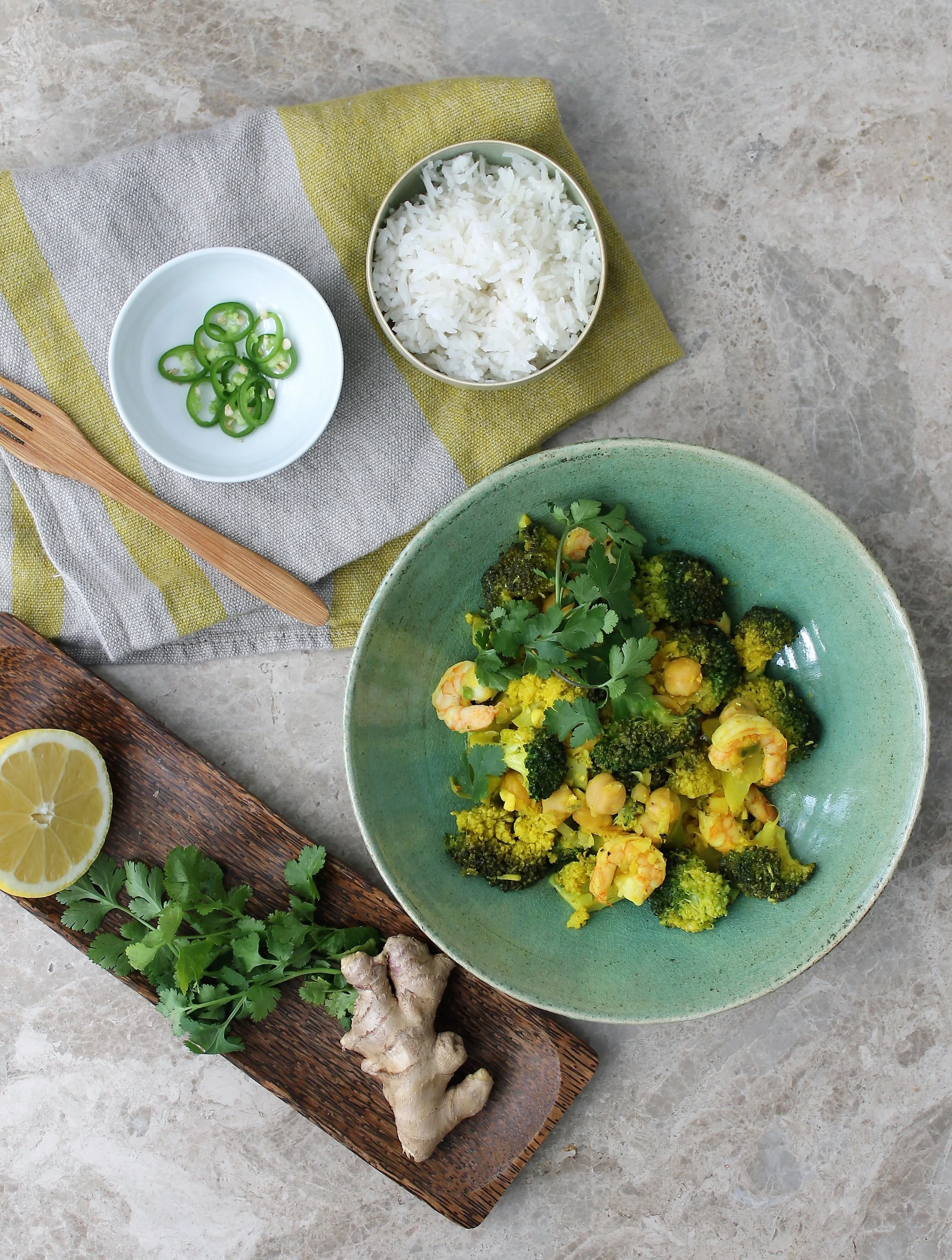 Lemon Turmeric Chickpea &amp; Broccoli Skillet