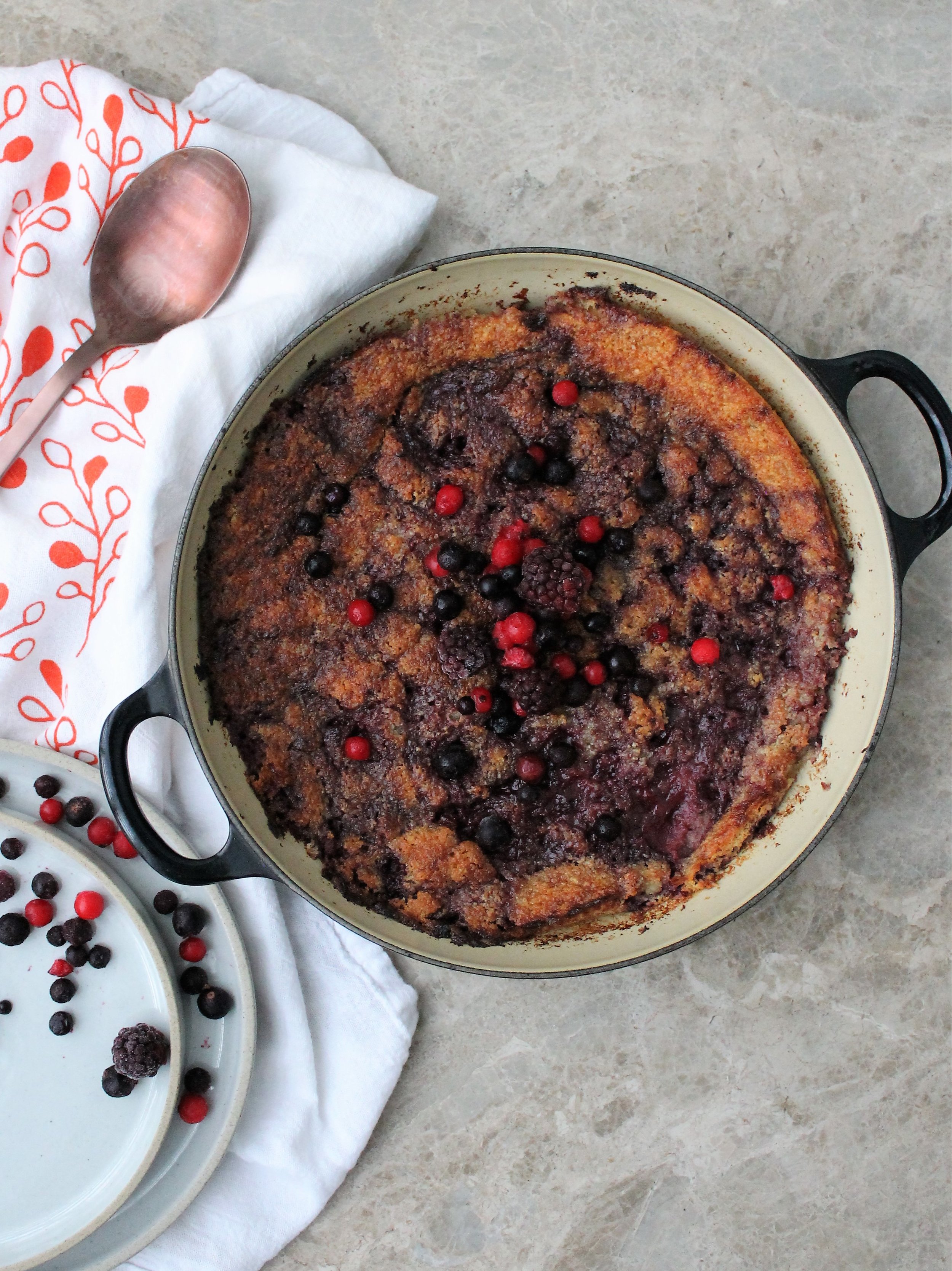Mixed Berry Pudding Cake — Whole Nourishment
