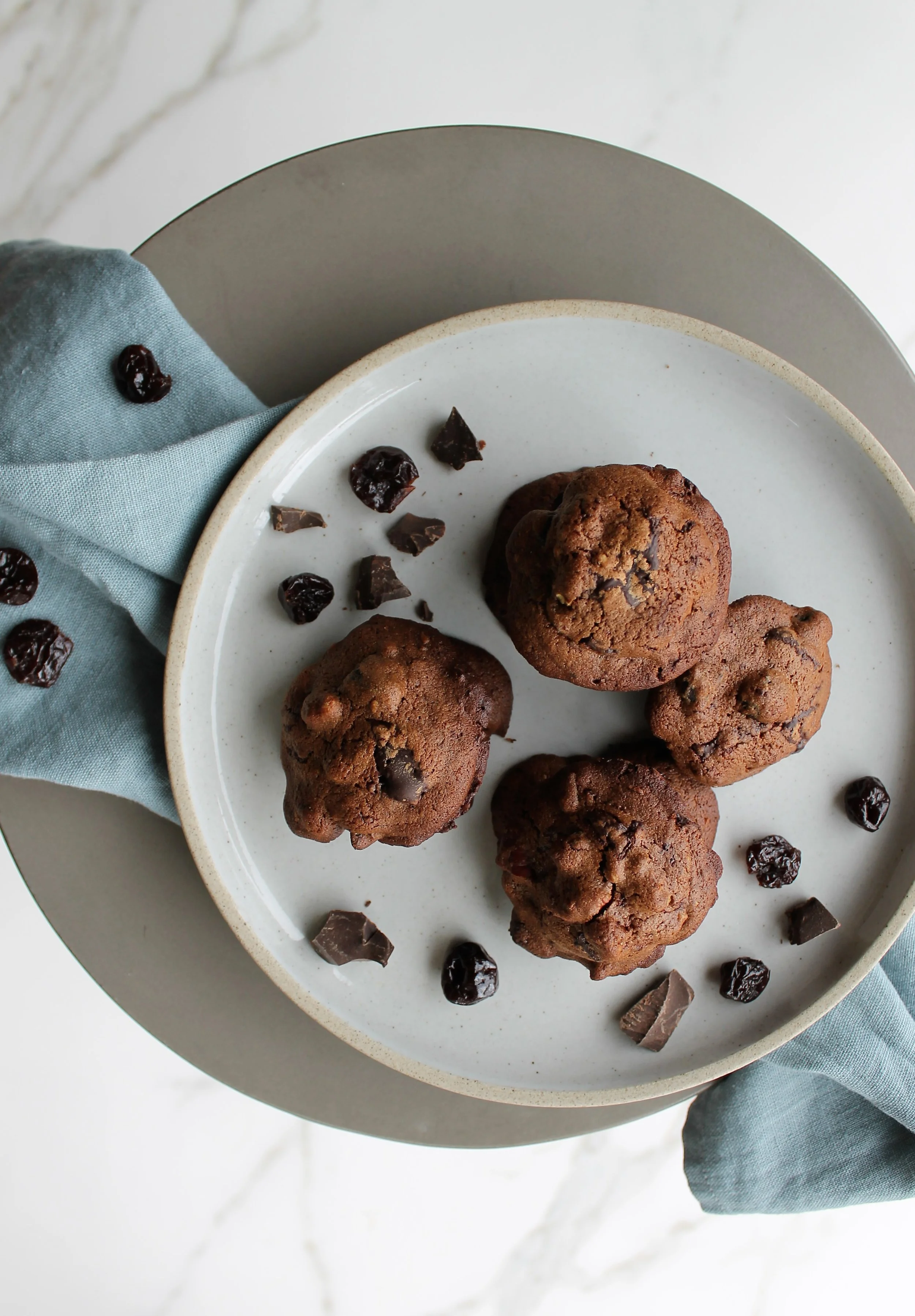 Double Chocolate Chunk, Cherry &amp; Pecan Cookies