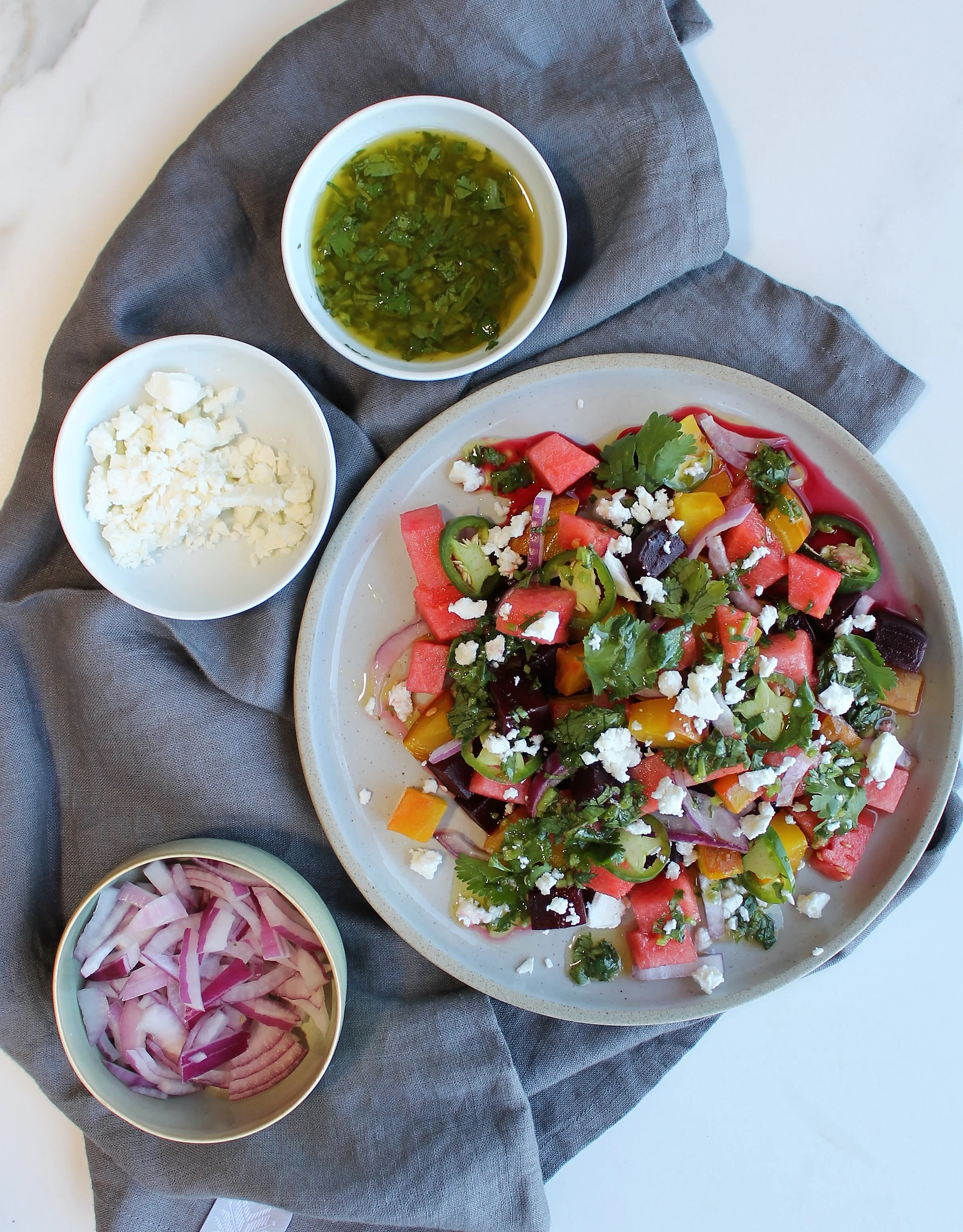 Watermelon Lime Beet Salad with Chili & Feta — Whole Nourishment