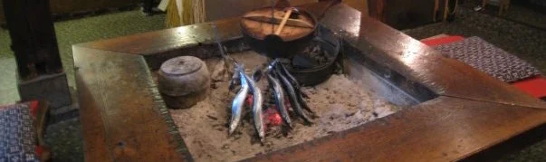 Traditional indoor cooking fire