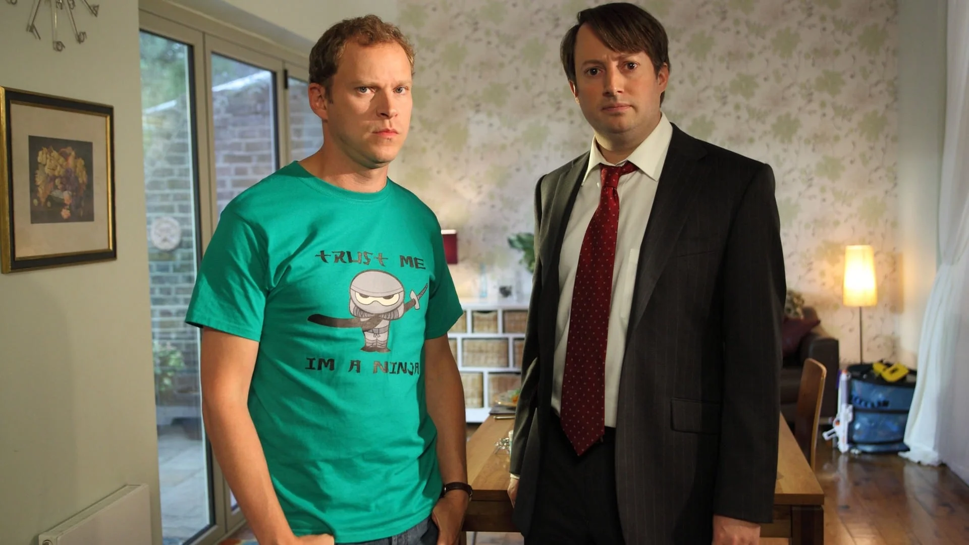 Robert Webb and David Mitchell as the confused Jeremy and Mark in Peep Show .