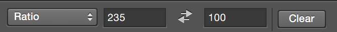Since you can't enter decimal data into the Crop tool, 2.35:1 easily converts to 235:100